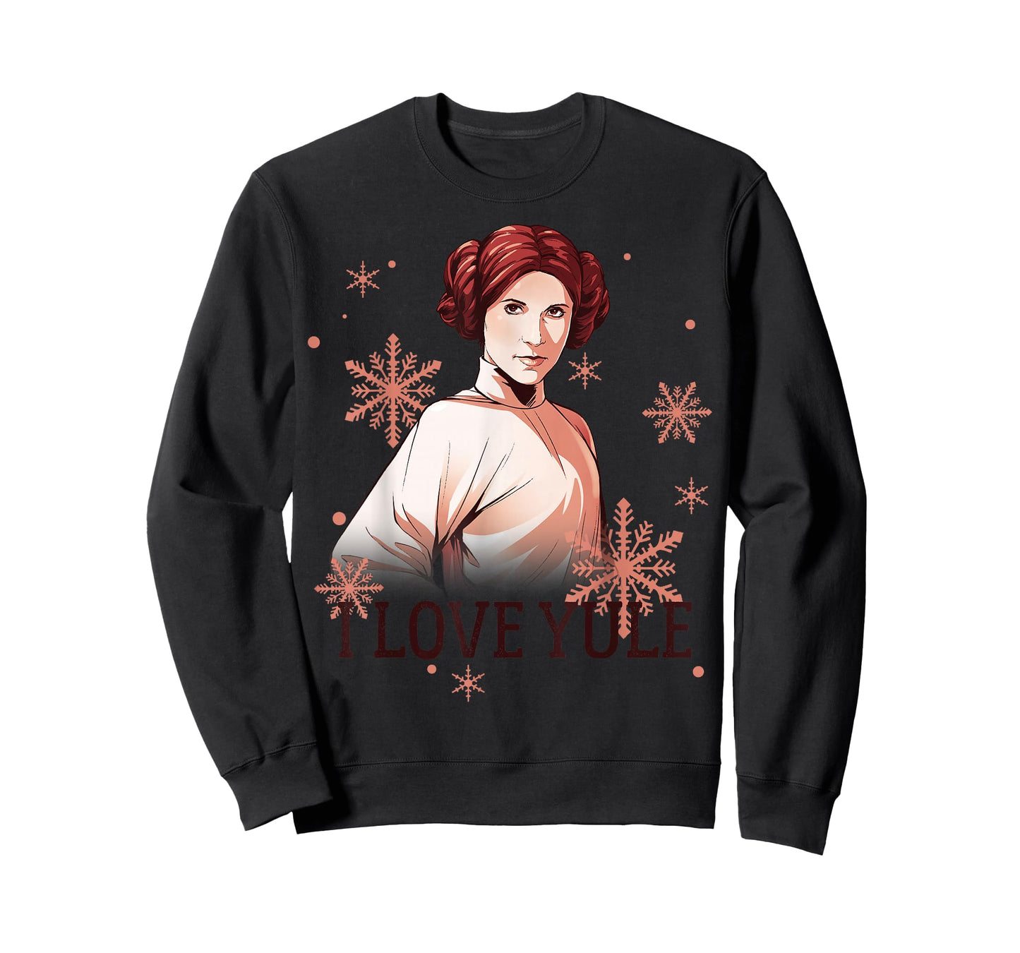 Star Wars Leia I Love Yule Christmas Snowflake T-Shirt T-Shirt