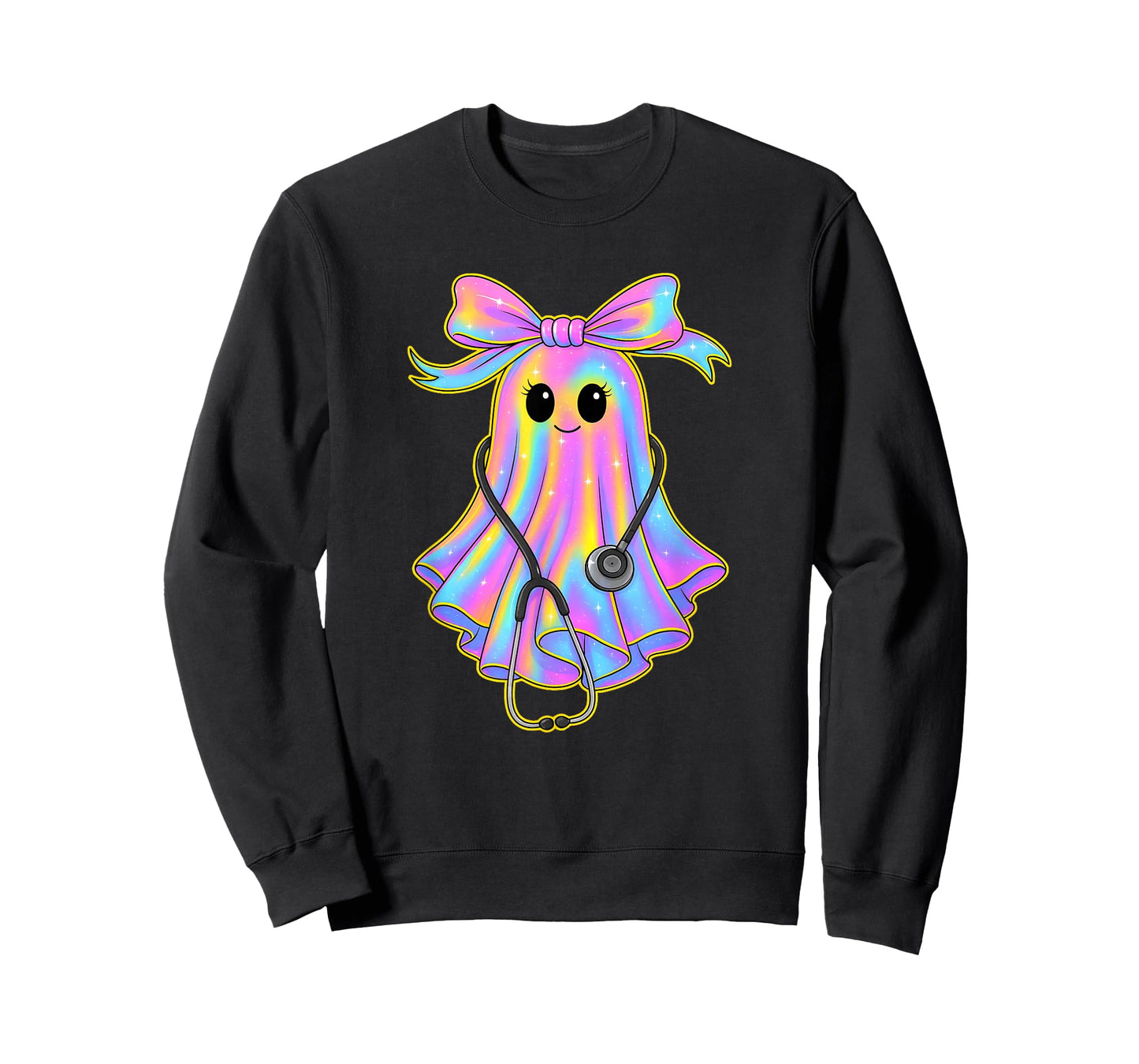 Fun Halloween Ghost for Nurses Medical Staff Coquette Bow T-Shirt