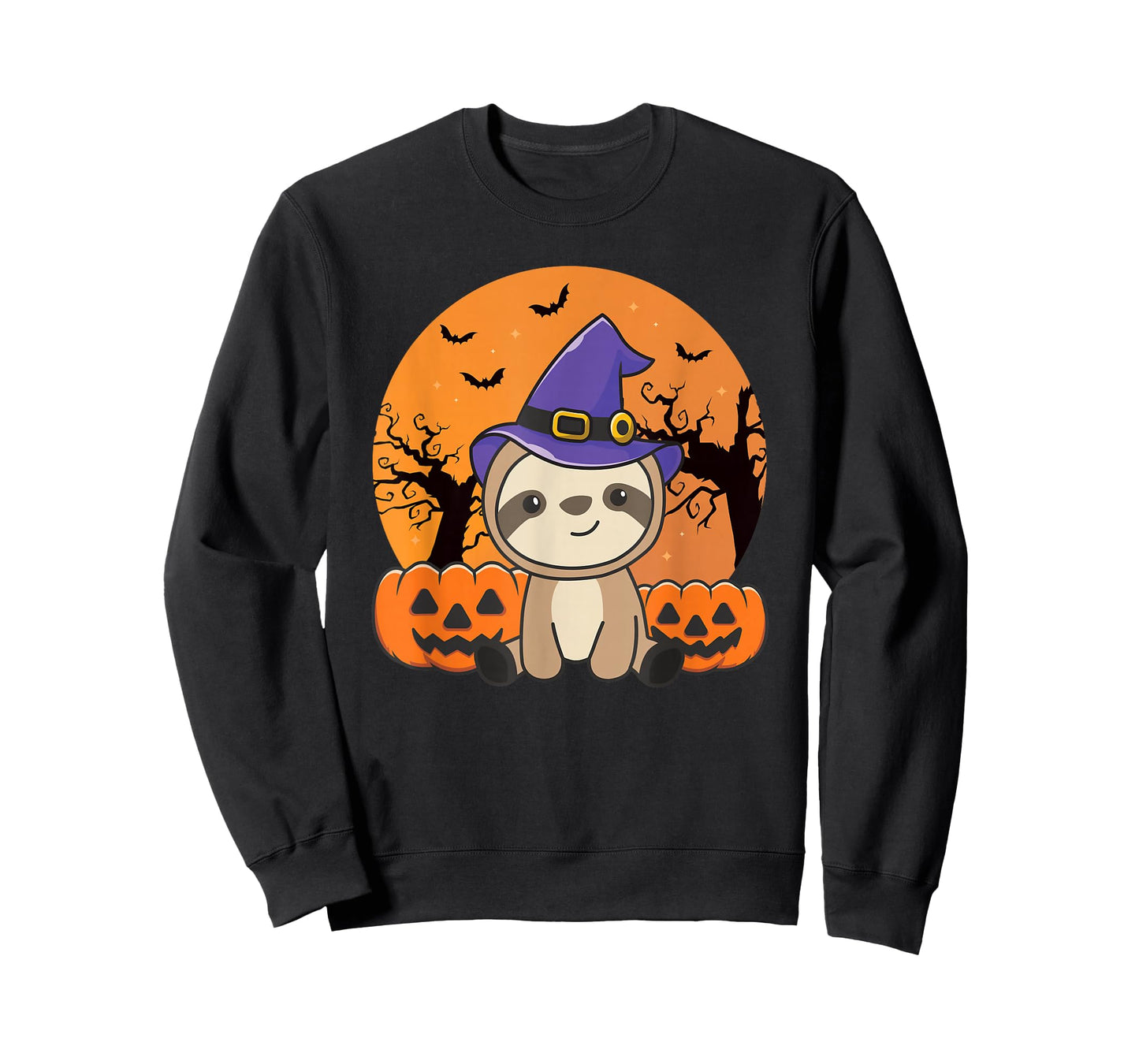 Sloth In Pumpkin Witch Sloths Happy Halloween T-Shirt