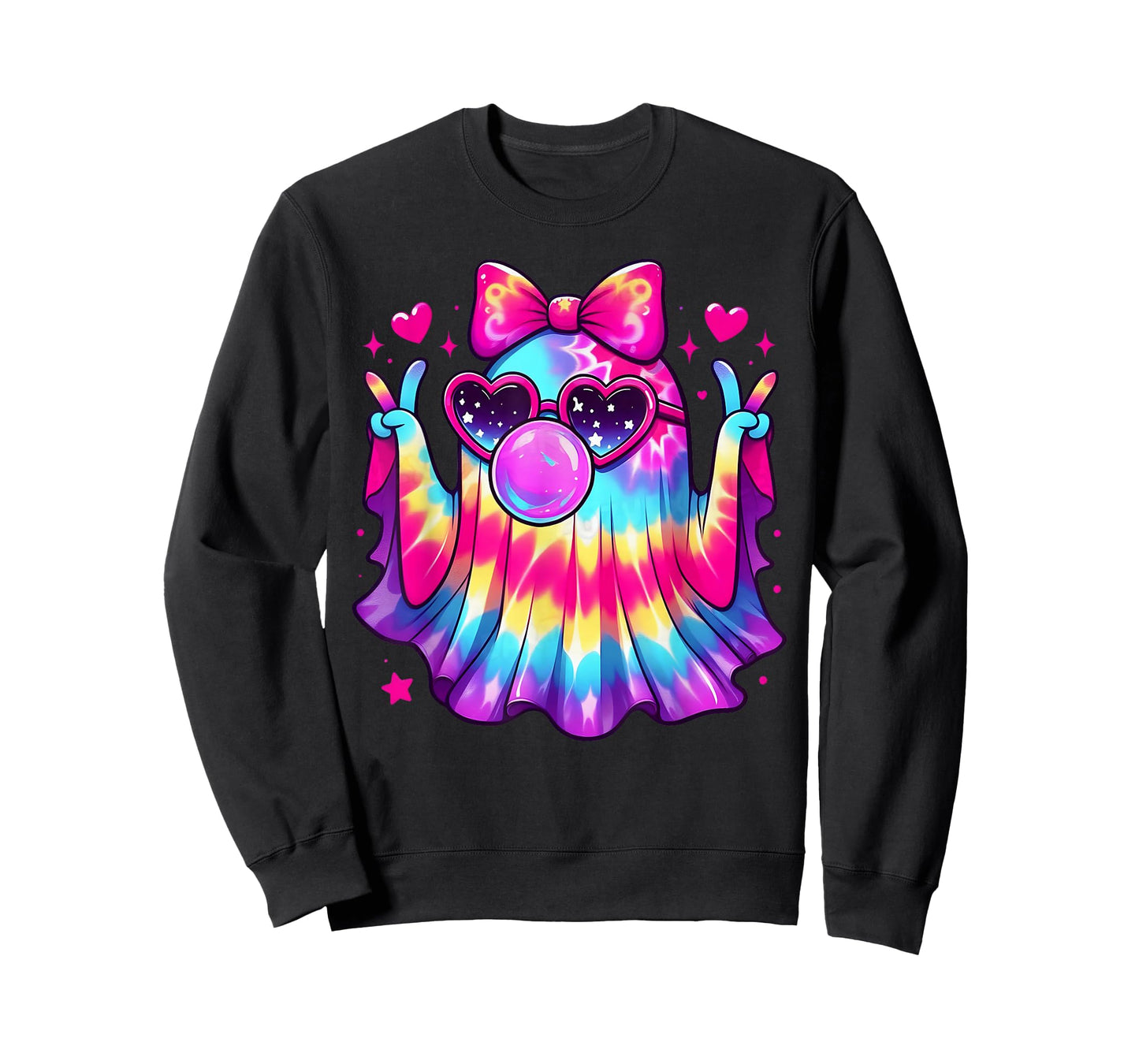 Cute Ghost Bubble Gum Coquette Bow Halloween Costume Women T-Shirt