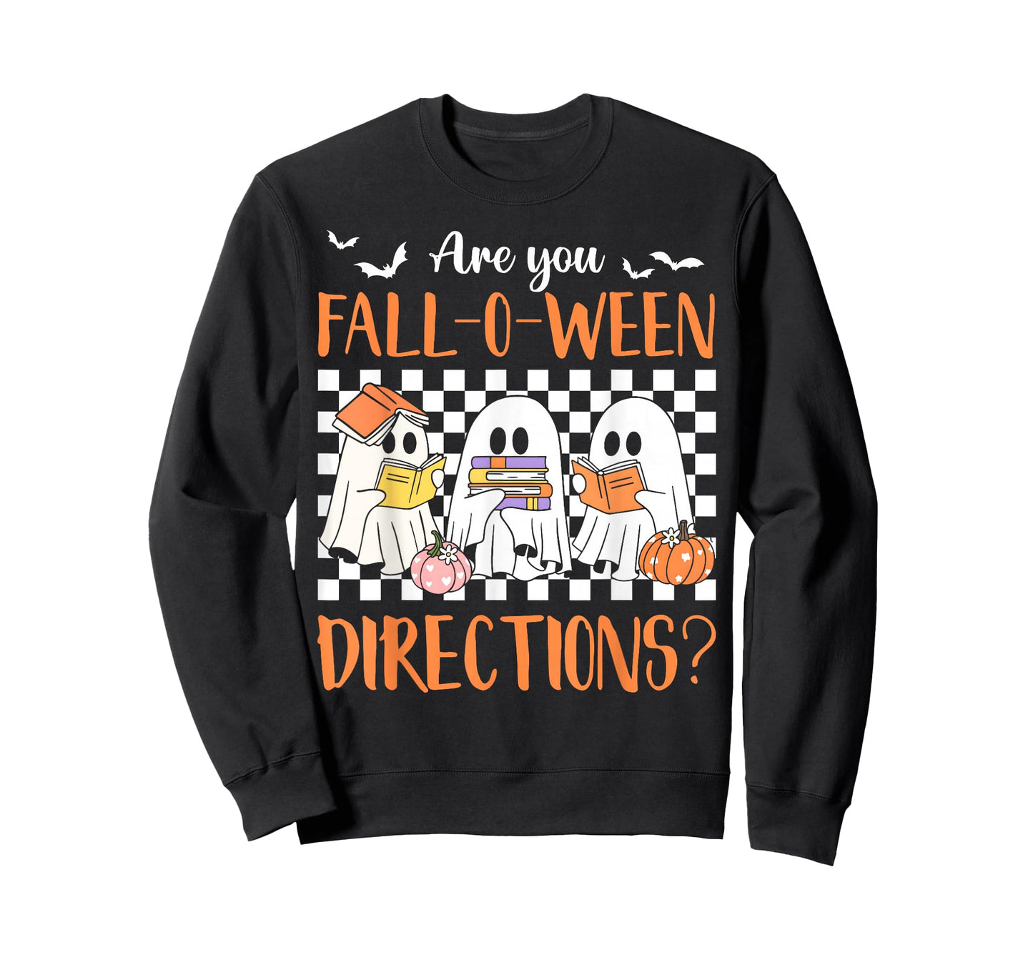 Retro are You Fall O Ween Directions Teacher Halloween Ghost T-Shirt