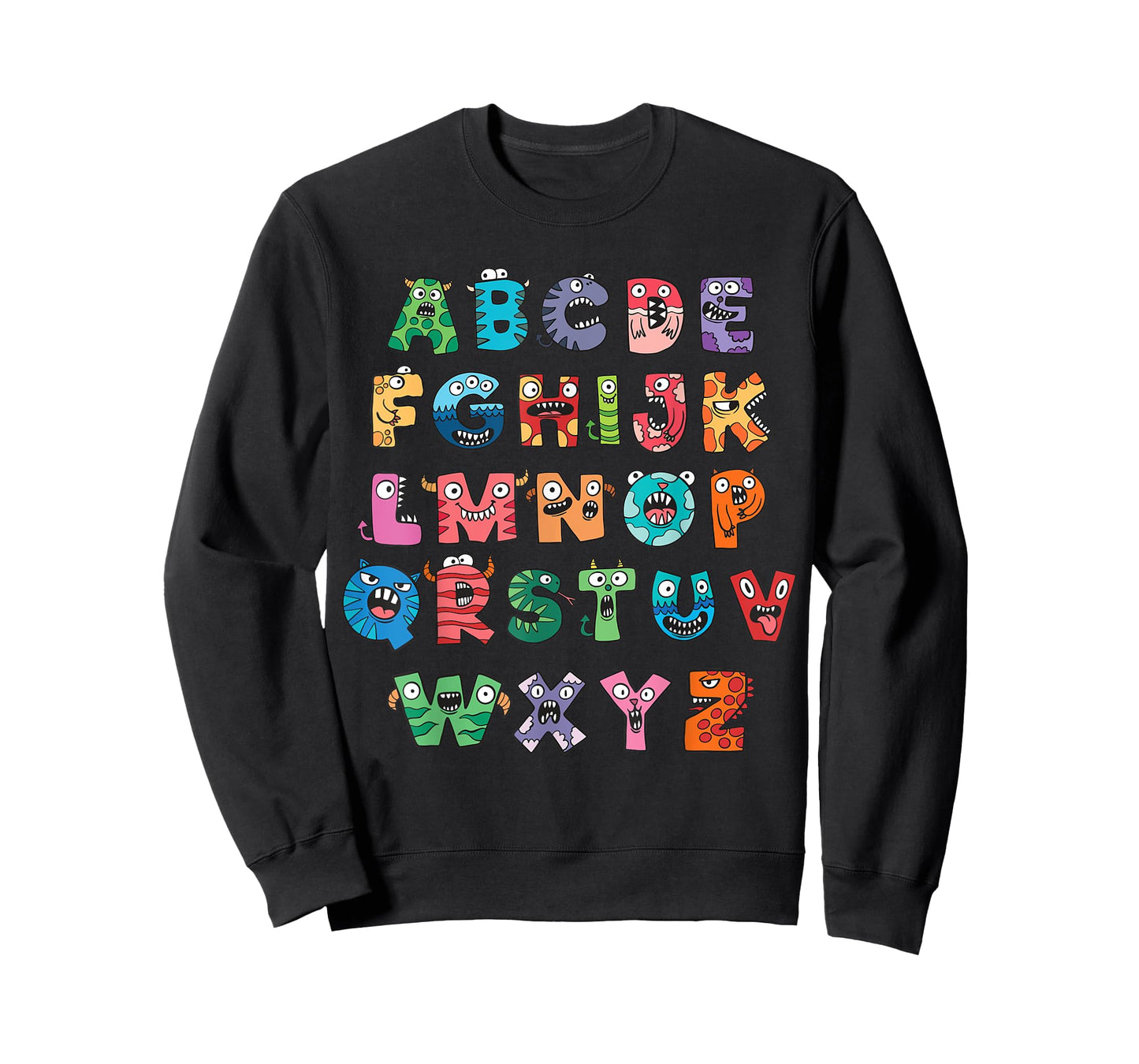 ABC Cute Monster Alphabet Halloween Teacher Costume Kids T-Shirt