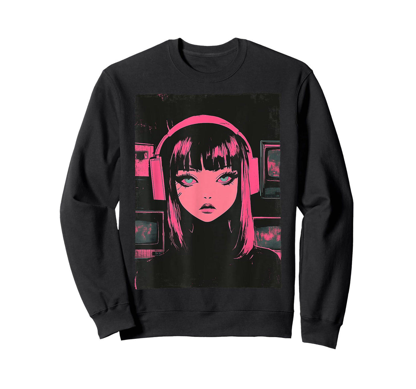 Cute E-girl Anime Vaporwave Cyber Goth Distressed Grunge T-Shirt