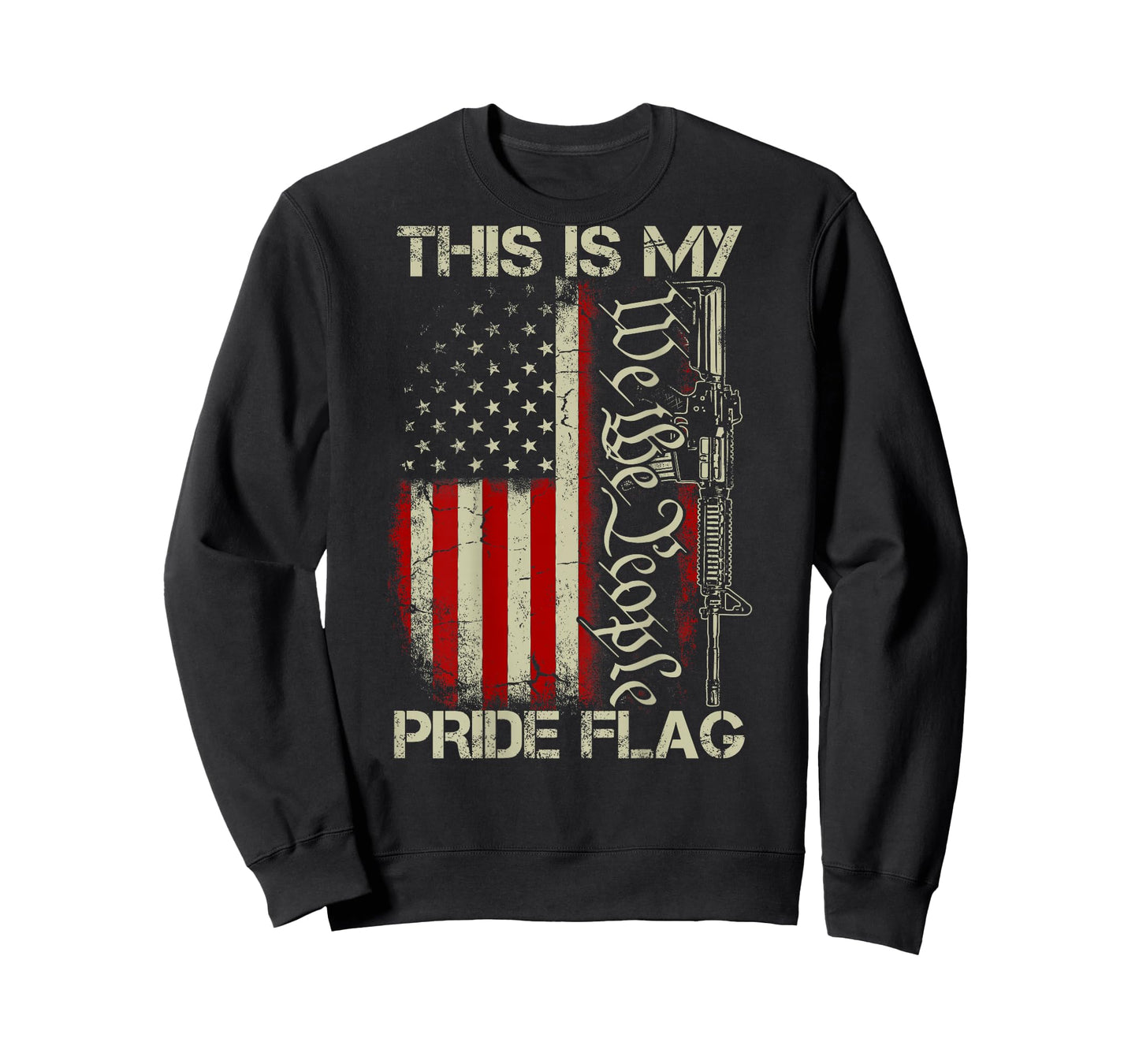This is My Pride Flag USA Patriots Gun American Flag on Back T-Shirt