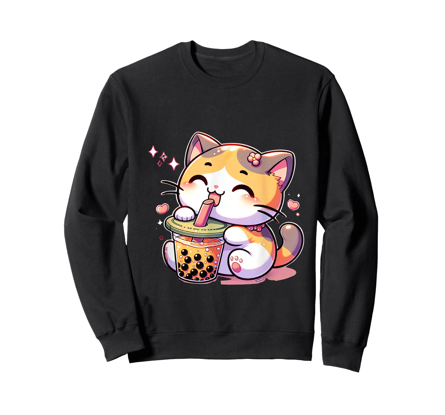 Cat Boba Tea Bubble Tea Anime Kawaii Neko Kids Teen Children T-Shirt
