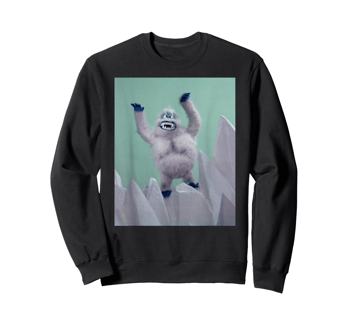 Funny Retro TV Shirts Retro Abominable Snowman T-Shirt - Black Unisex-Adults Classic Fit Short Sleeve Christmas T-Shirt - Small