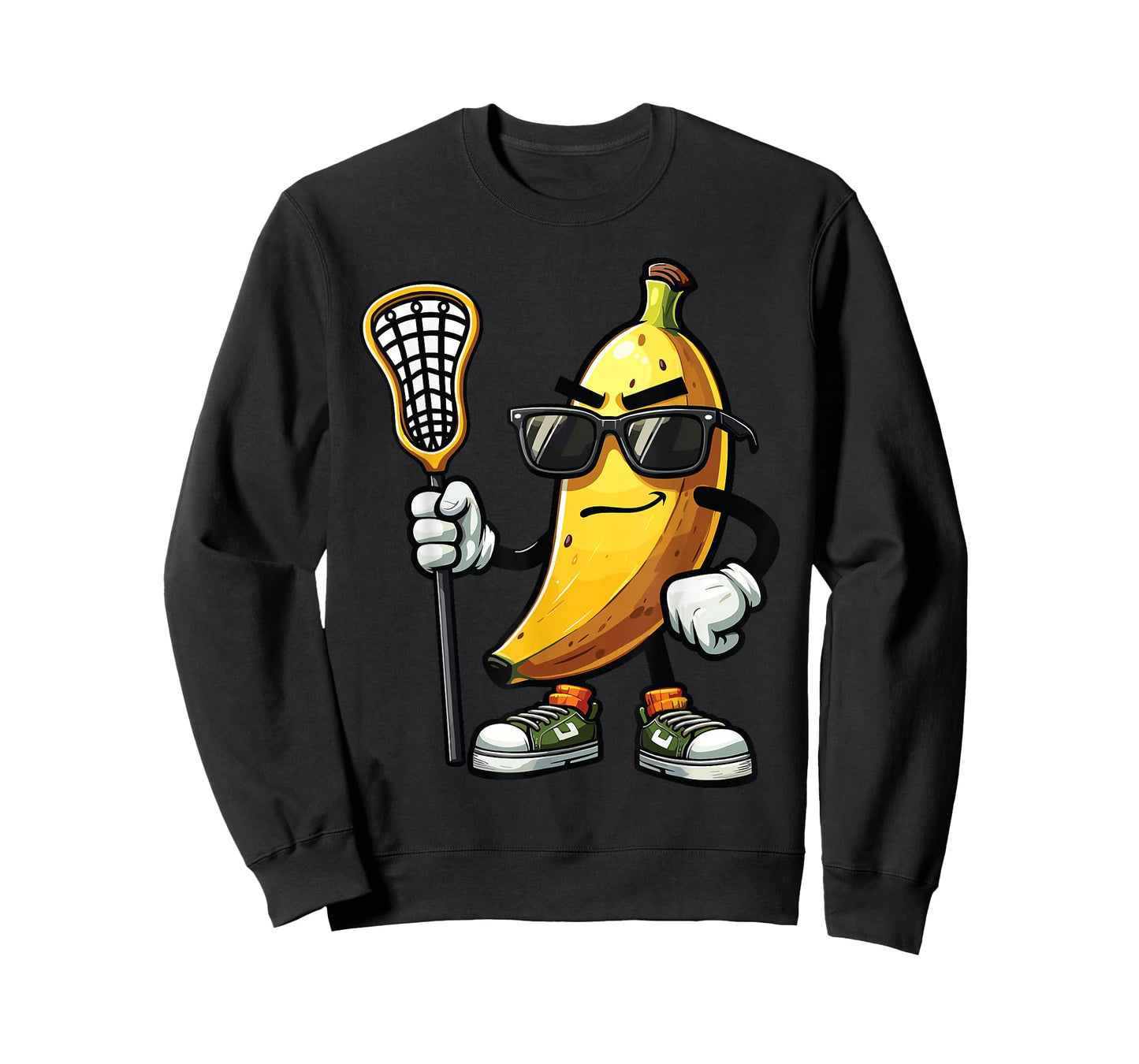Banana Playing Lacrosse Funny Youth Boys Lacrosse Goalie T-Shirt