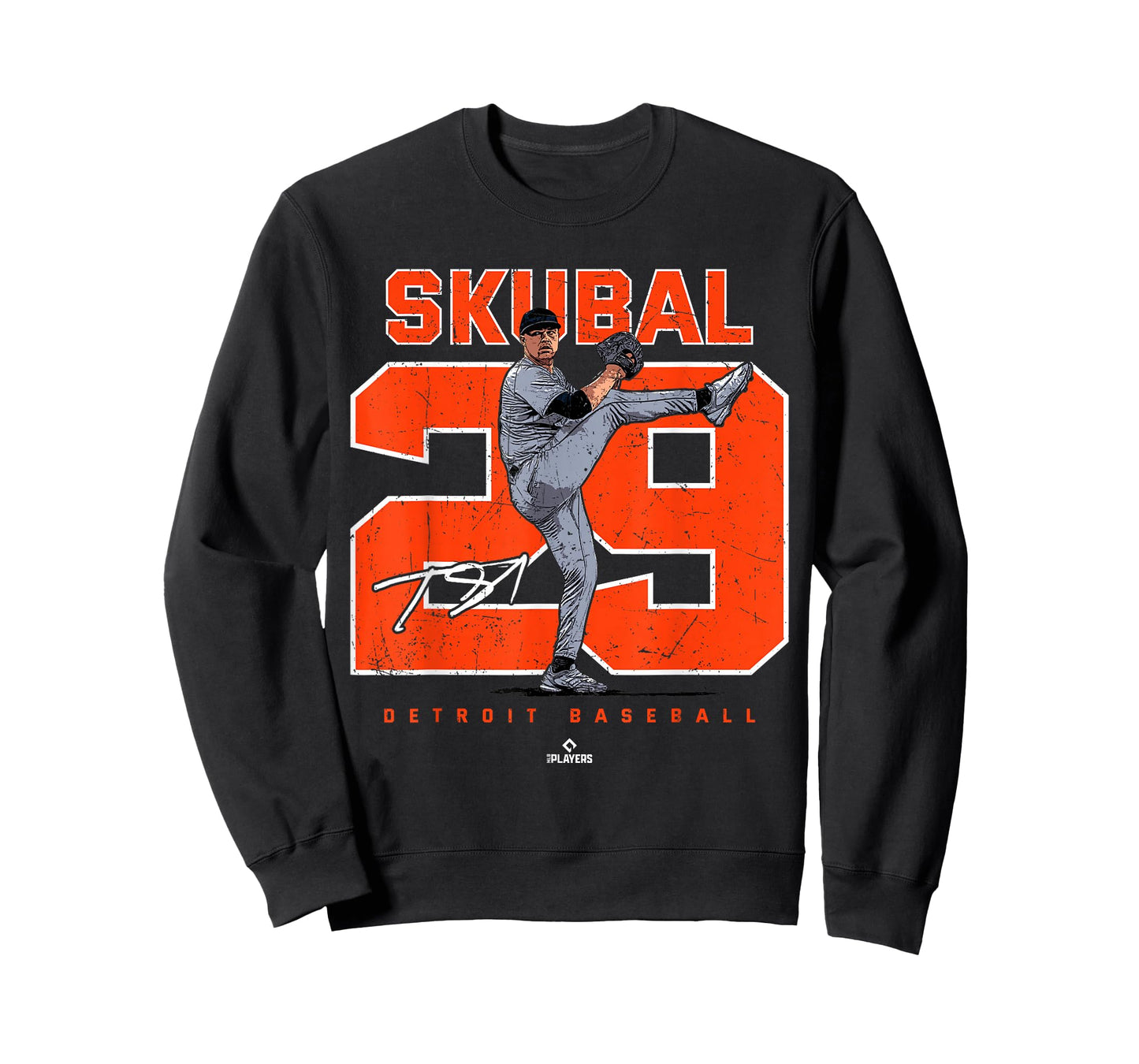 Number and Portrait Tarik Skubal Detroit Baseball MLBPA T-Shirt