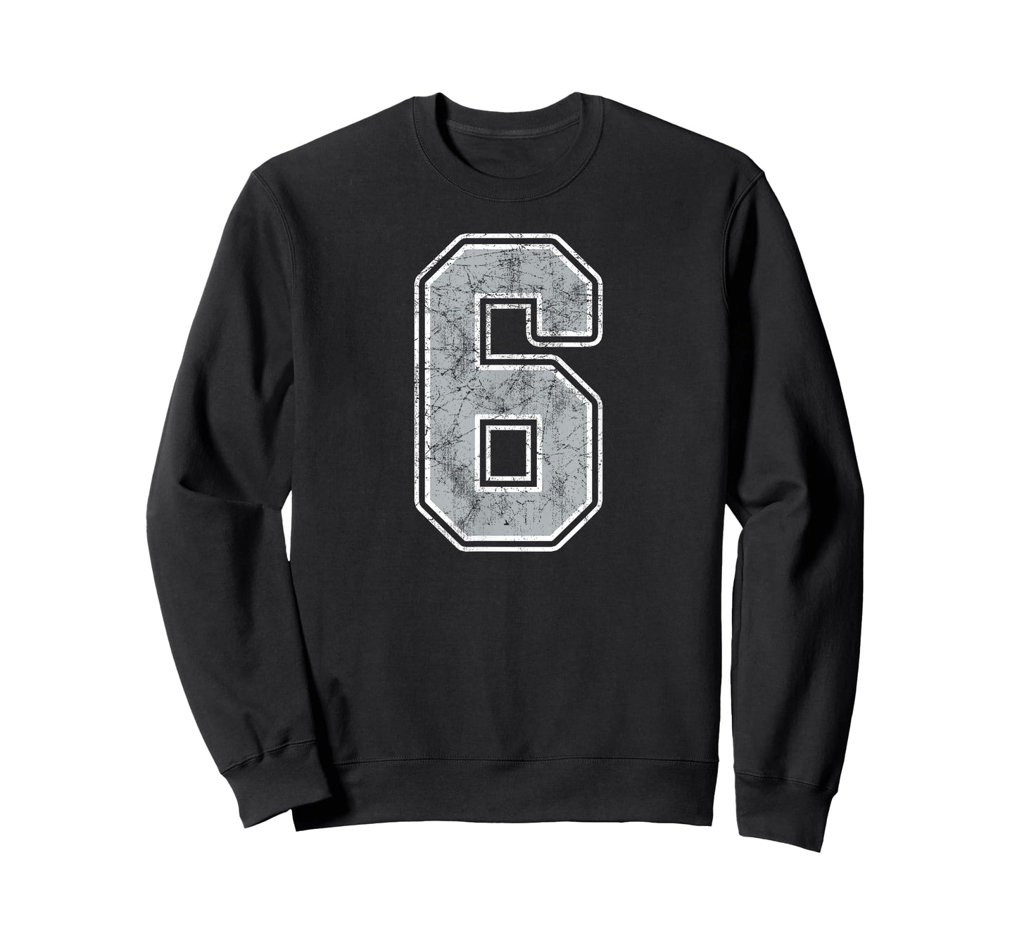 Silver White Number 6 Jersey Player Uniform #6 T-Shirt