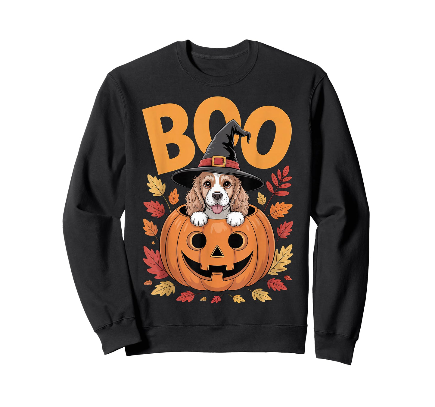 Cocker Costume on Pumpkin Halloween Cocker Spaniel T-Shirt