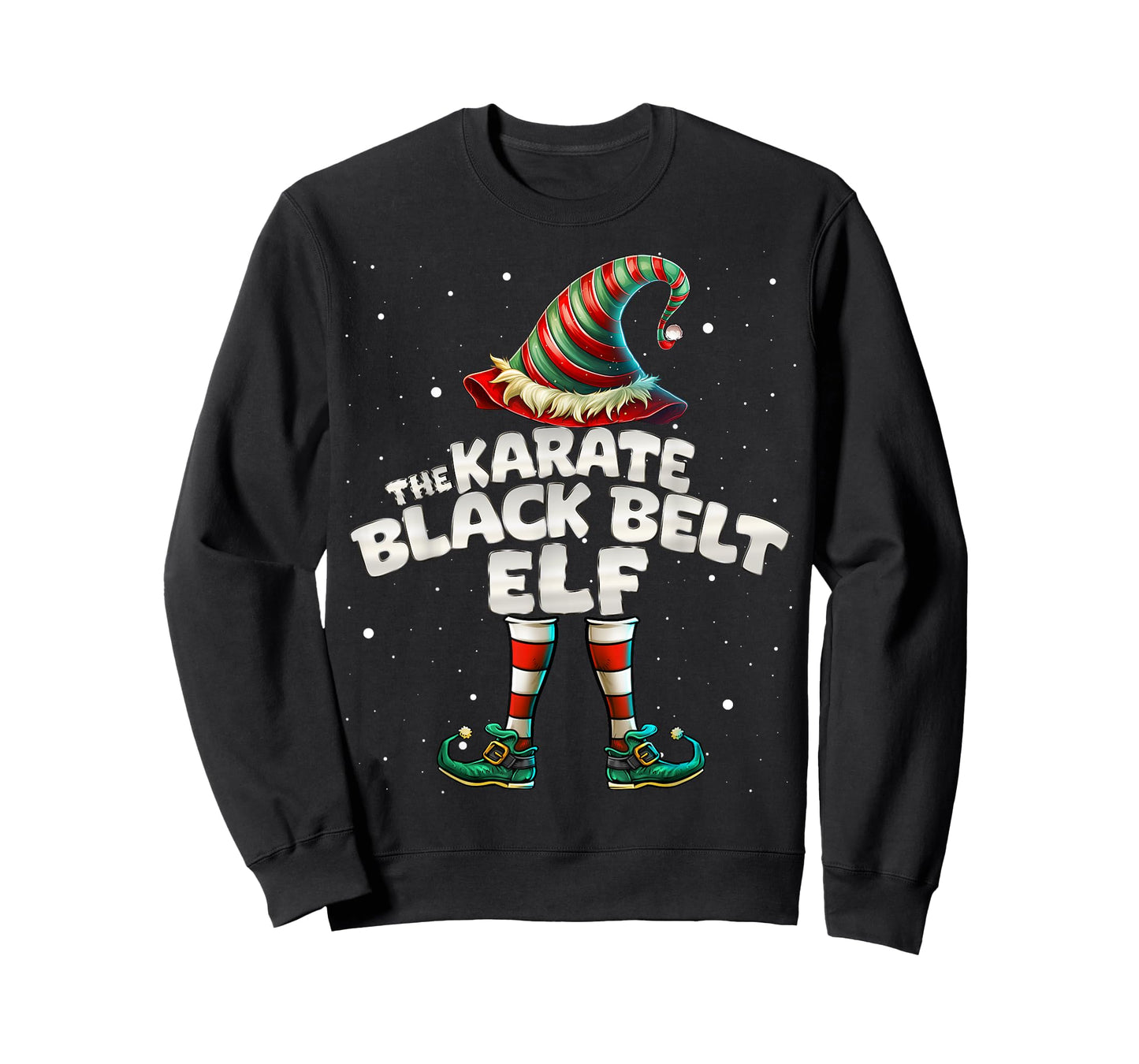 The Karate Black Belt Elf Family Matching Group Christmas T-Shirt