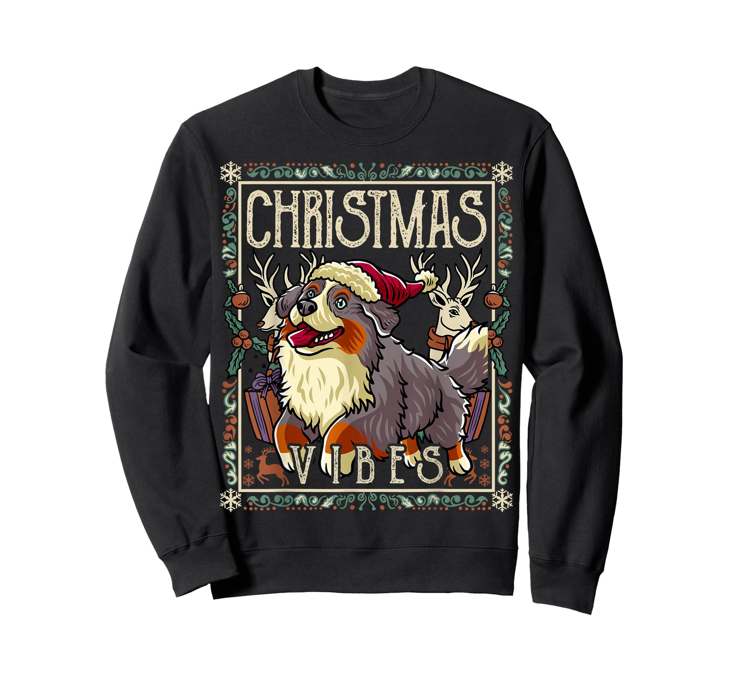 Bernese Mountain Dog Christmas Vibes Dog Santa Claus T-Shirt