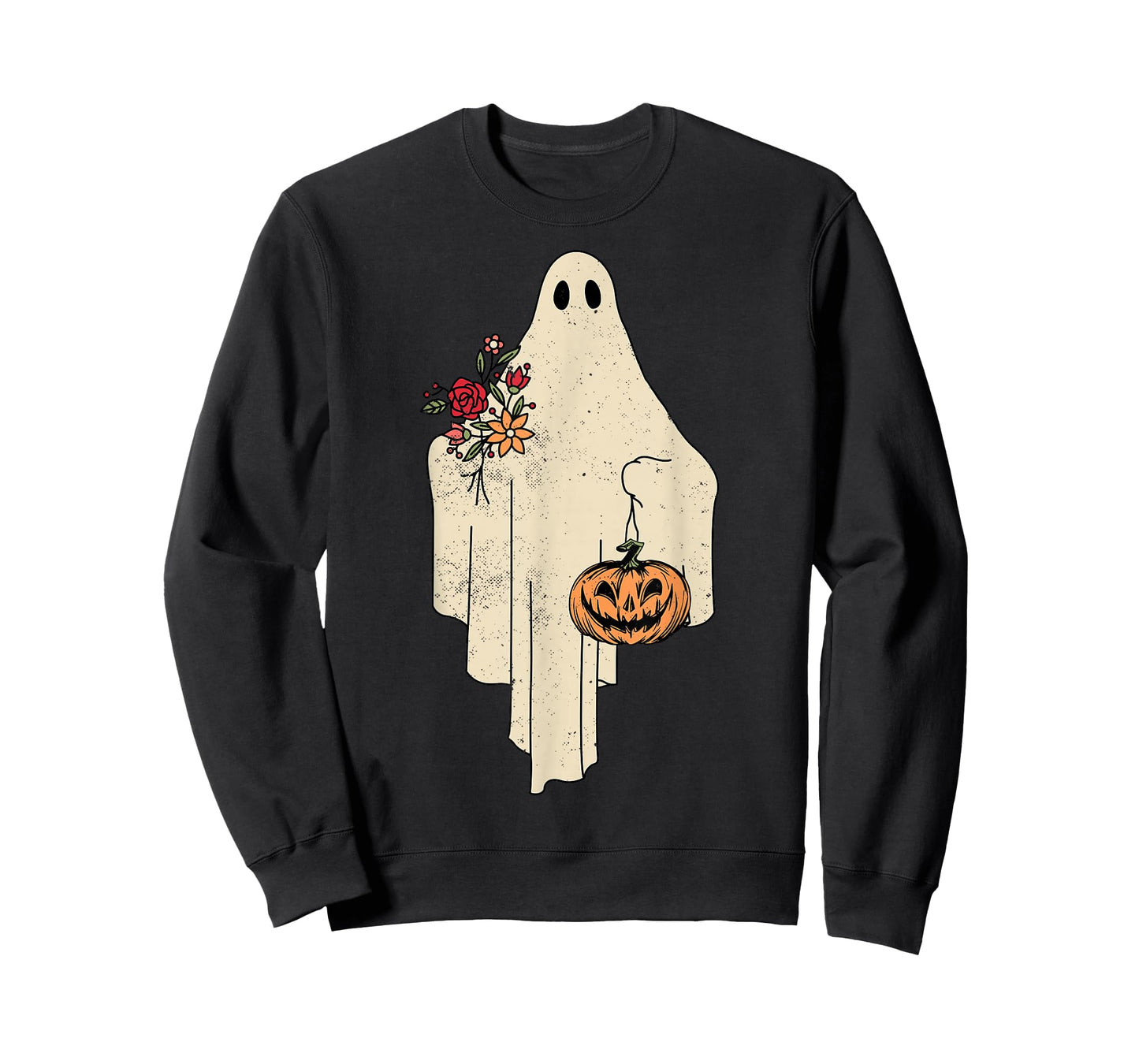 Vintage Floral Ghost Cute Halloween Costume Funny Graphic T-Shirt