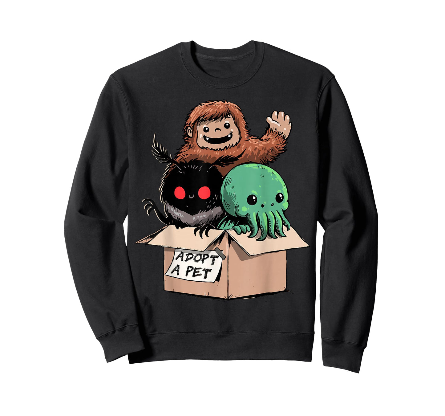 Adopt A Pet Shirt Creepy Monsters Bigfoot Mothman T-Shirt