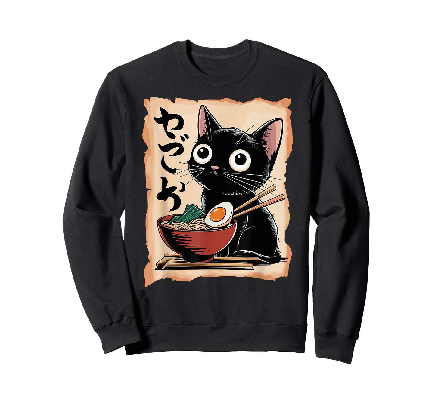 Funny Cat Ramen Noodle Japanese Kawaii Anime Otaku Style T-Shirt