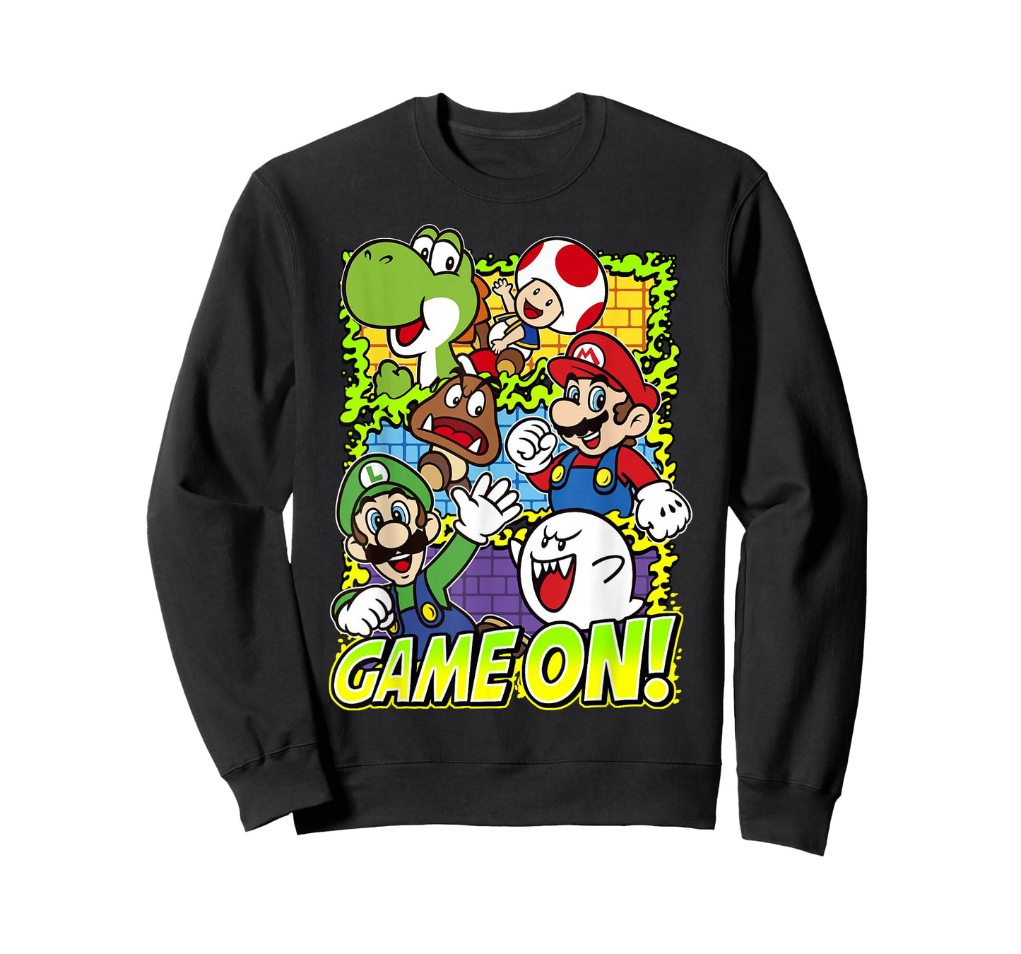 Super Mario Group Shot Game On T-Shirt