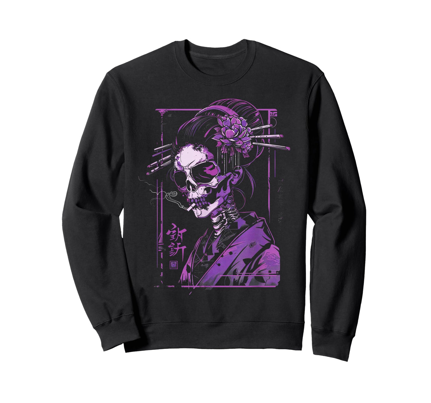Anime Japanese Goth Cyberpunk City Skull Samurai Art Gothic T-Shirt