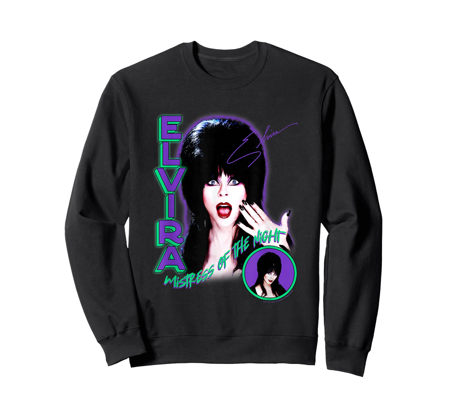 Elvira, Mistress of The Dark Purple and Green Horror T-Shirt