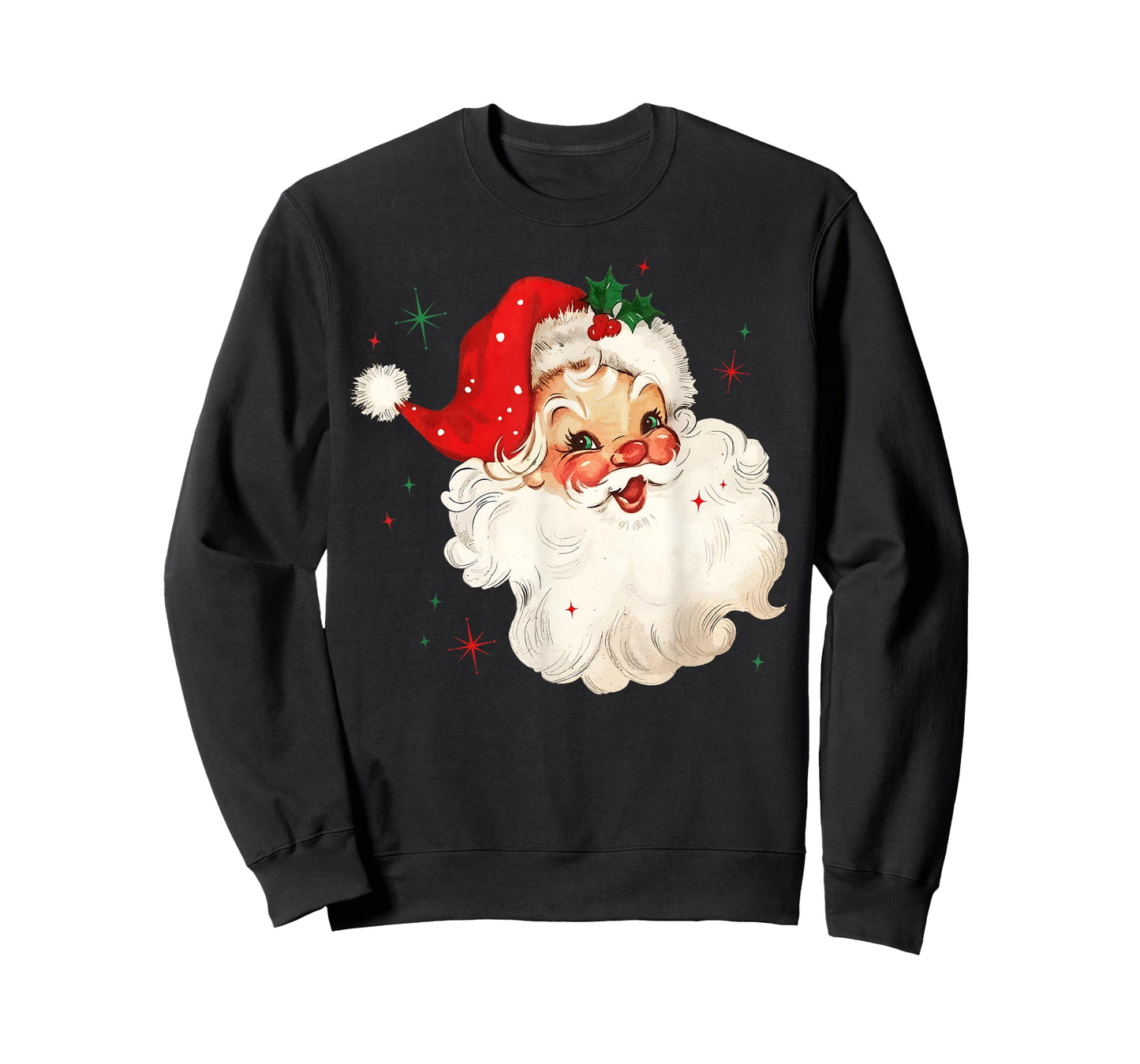 Retro Vintage Santa Claus Merry Christmas Holiday Season T-Shirt