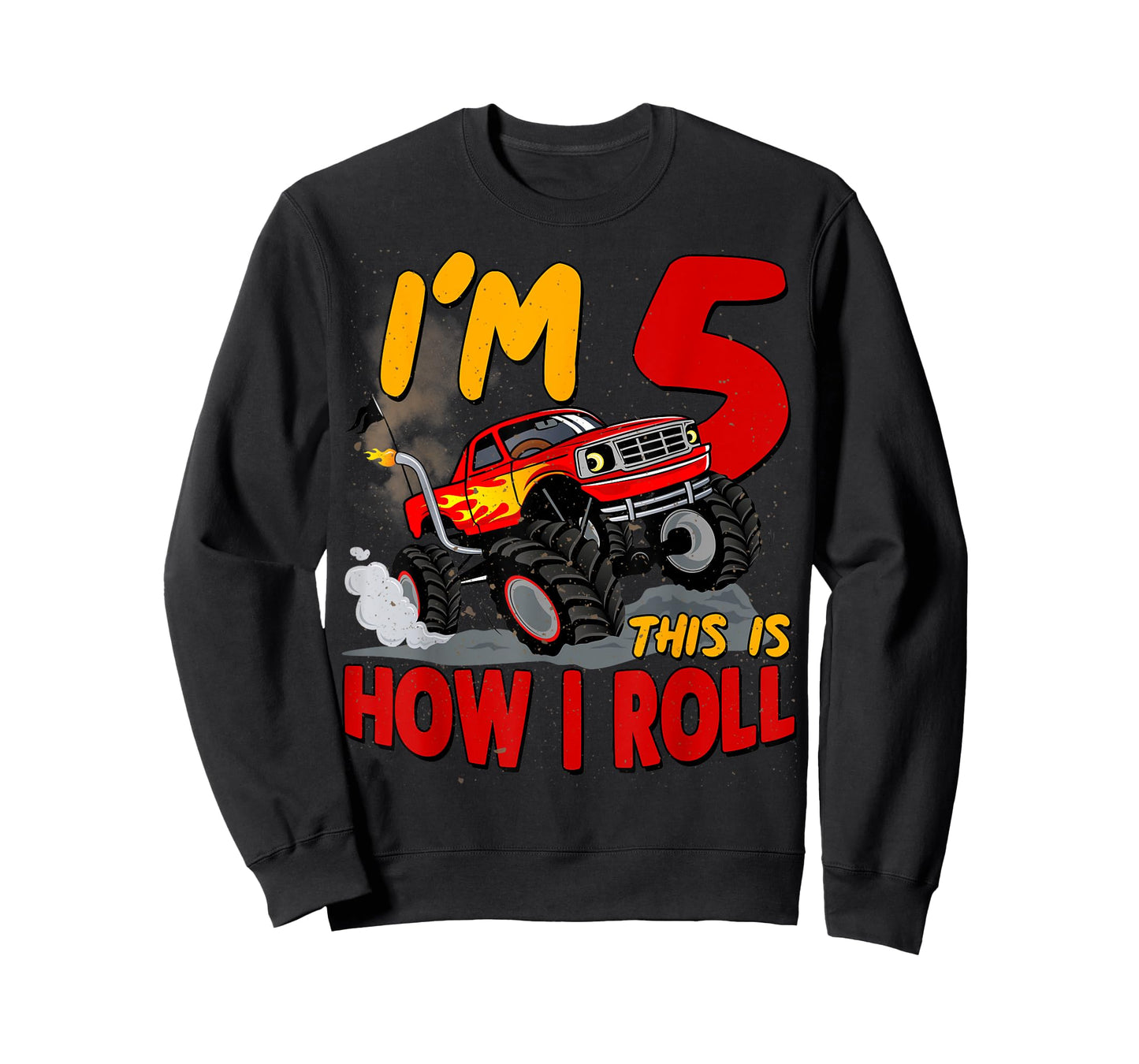 5th Birtdhay T Shirt Monster Truck 5 Years Old Boy Gift T-Shirt