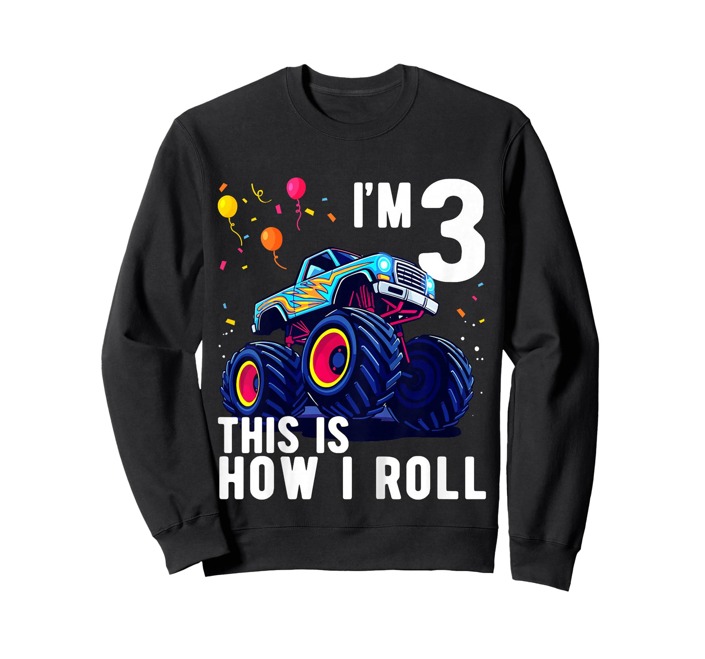 Kids Birthday Monster Truck 3 Year Old Boy 3rd Birthday Party T-Shirt
