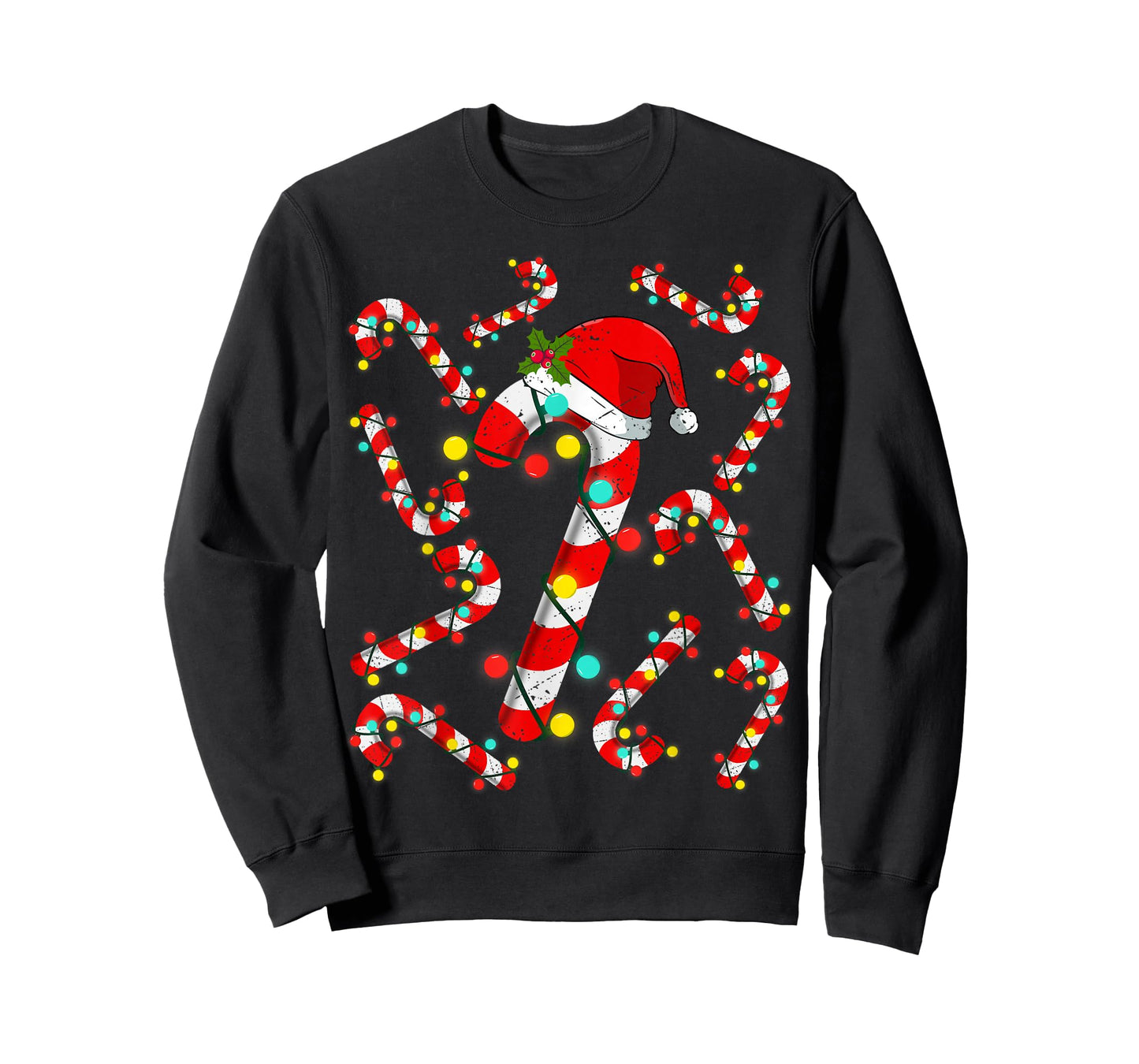 Christmas Candy Cane Santa Xmas Kids Toddler Youth Women Men T-Shirt