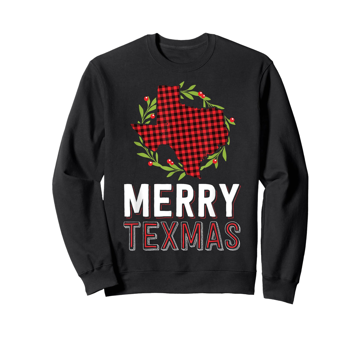 Merry Texmas Texas Yall Red Buffalo Plaid Family Christmas T-Shirt