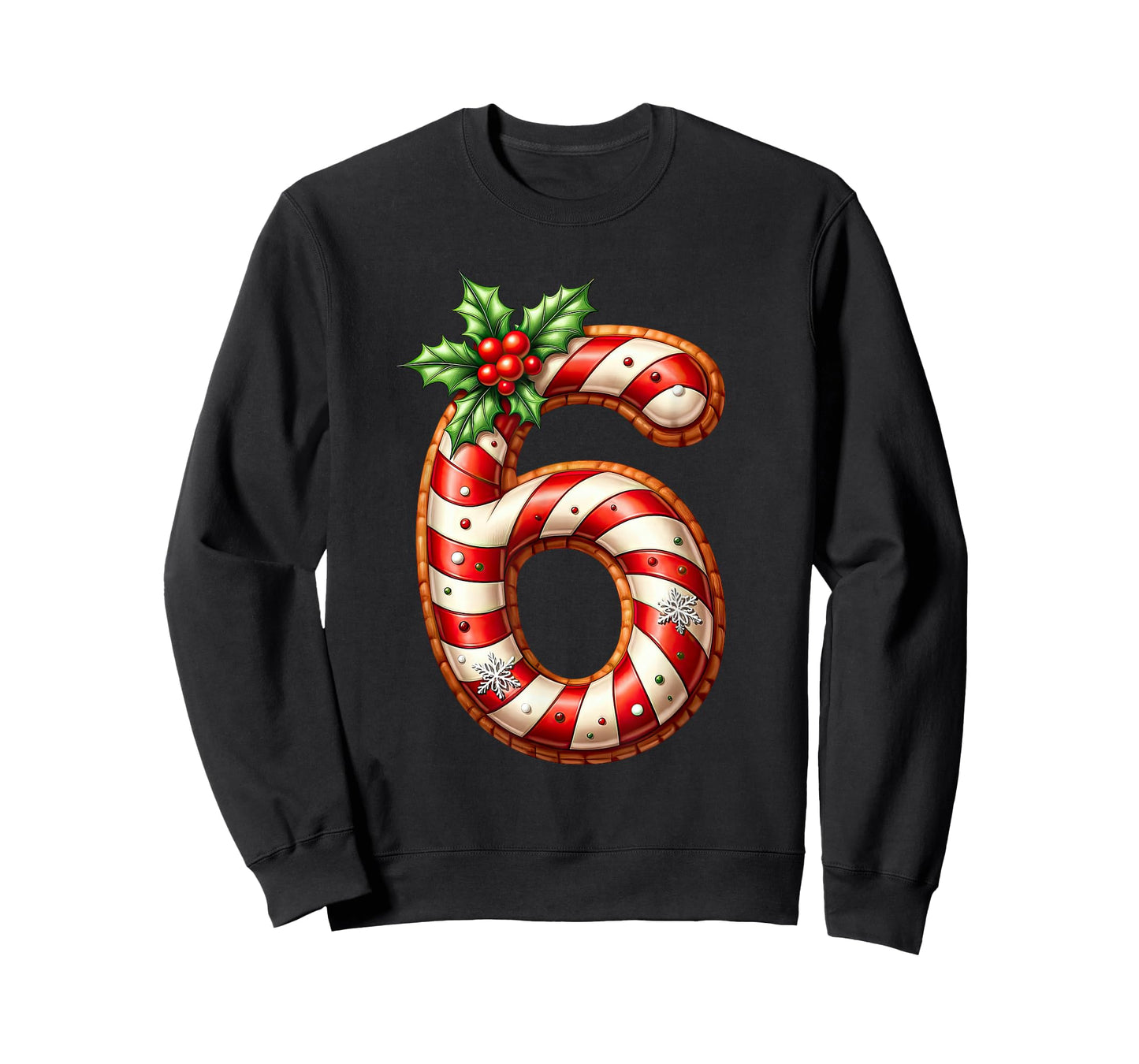 Christmas Six Seven 6 7 Meme Candy Cane Boys Girls Men Women T-Shirt