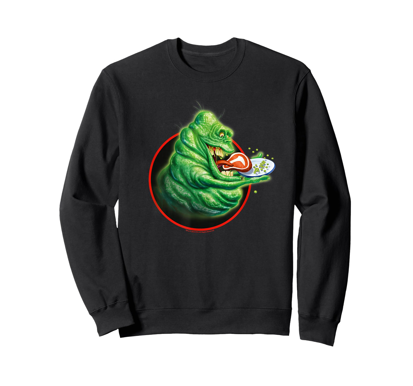 Ghostbusters Vintage Slimer Snacking Retro Badge T-Shirt