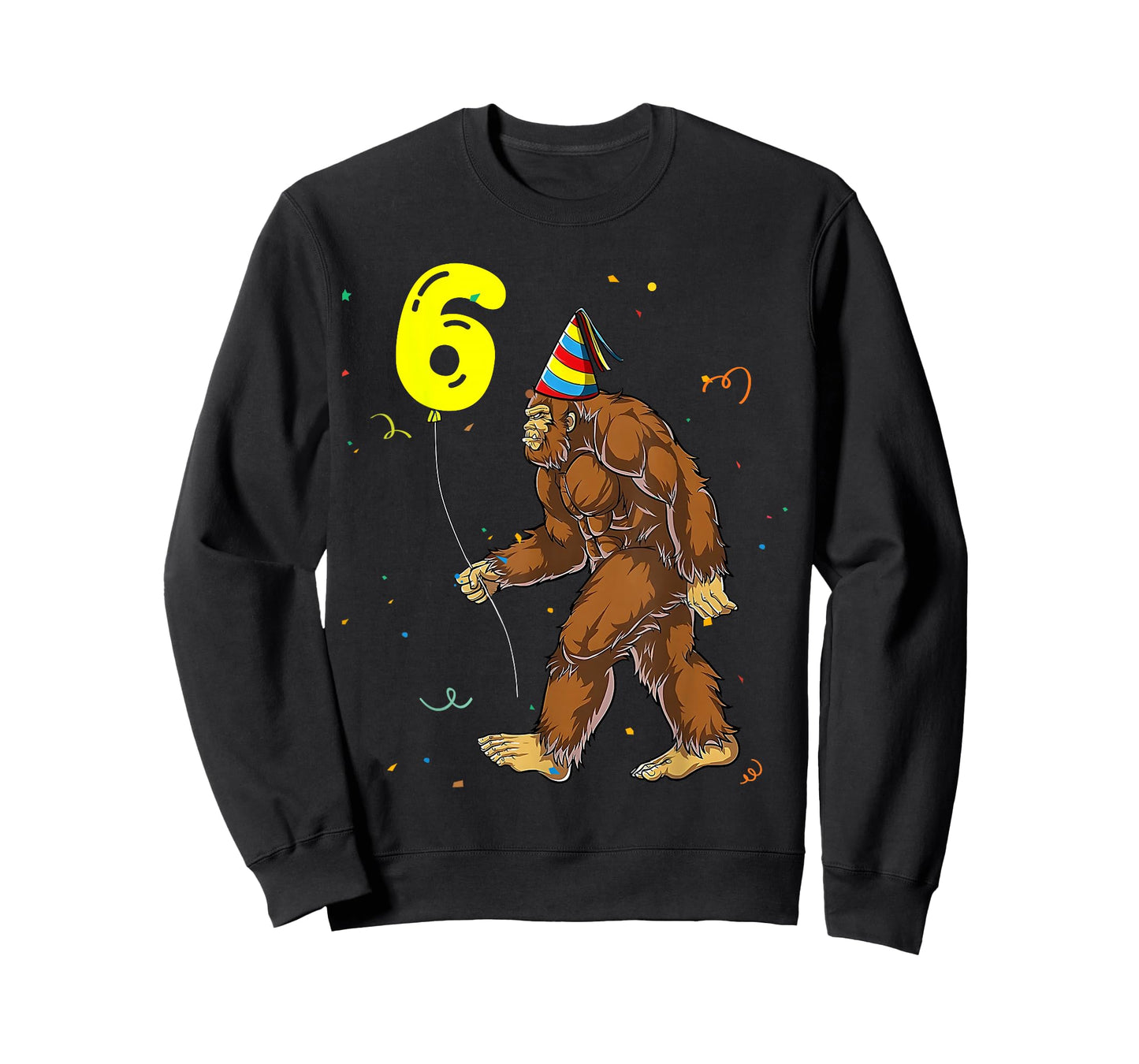 Funny Bigfoot 6th Birthday Party Sasquatch Boy Girl Kids T-Shirt