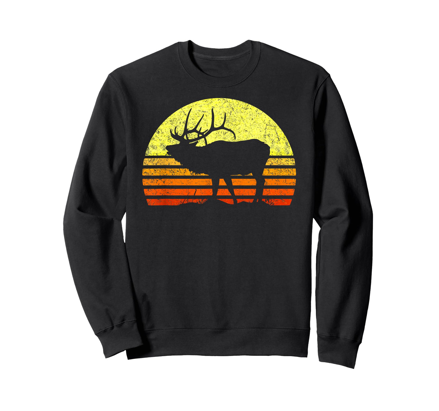 American Elk Hunter Dad Vintage Retro Sun Bow Hunting Gift T-Shirt
