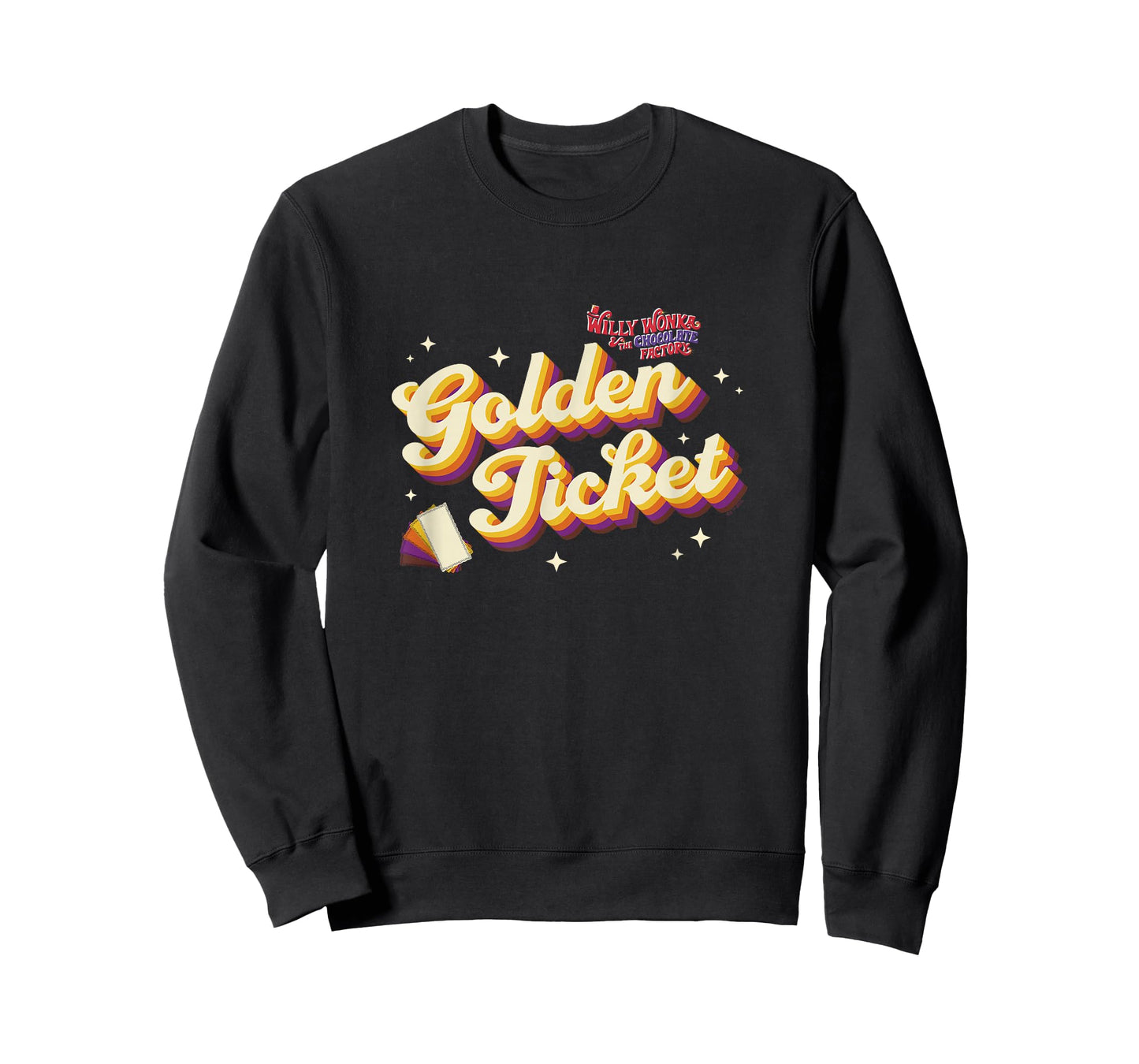 Willy Wonka & The Chocolate Factory Golden Ticket Retro Logo T-Shirt