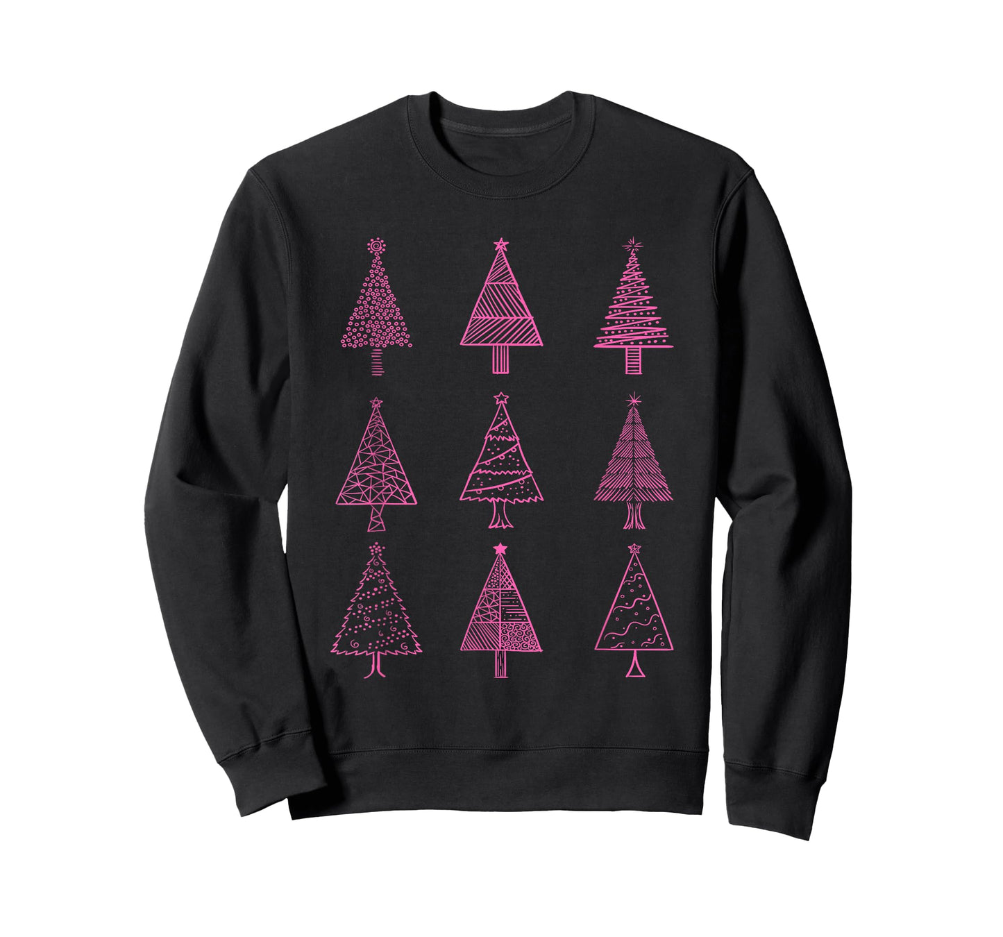 Hot Pink Christmas Tree Collection Fashion Design T-Shirt