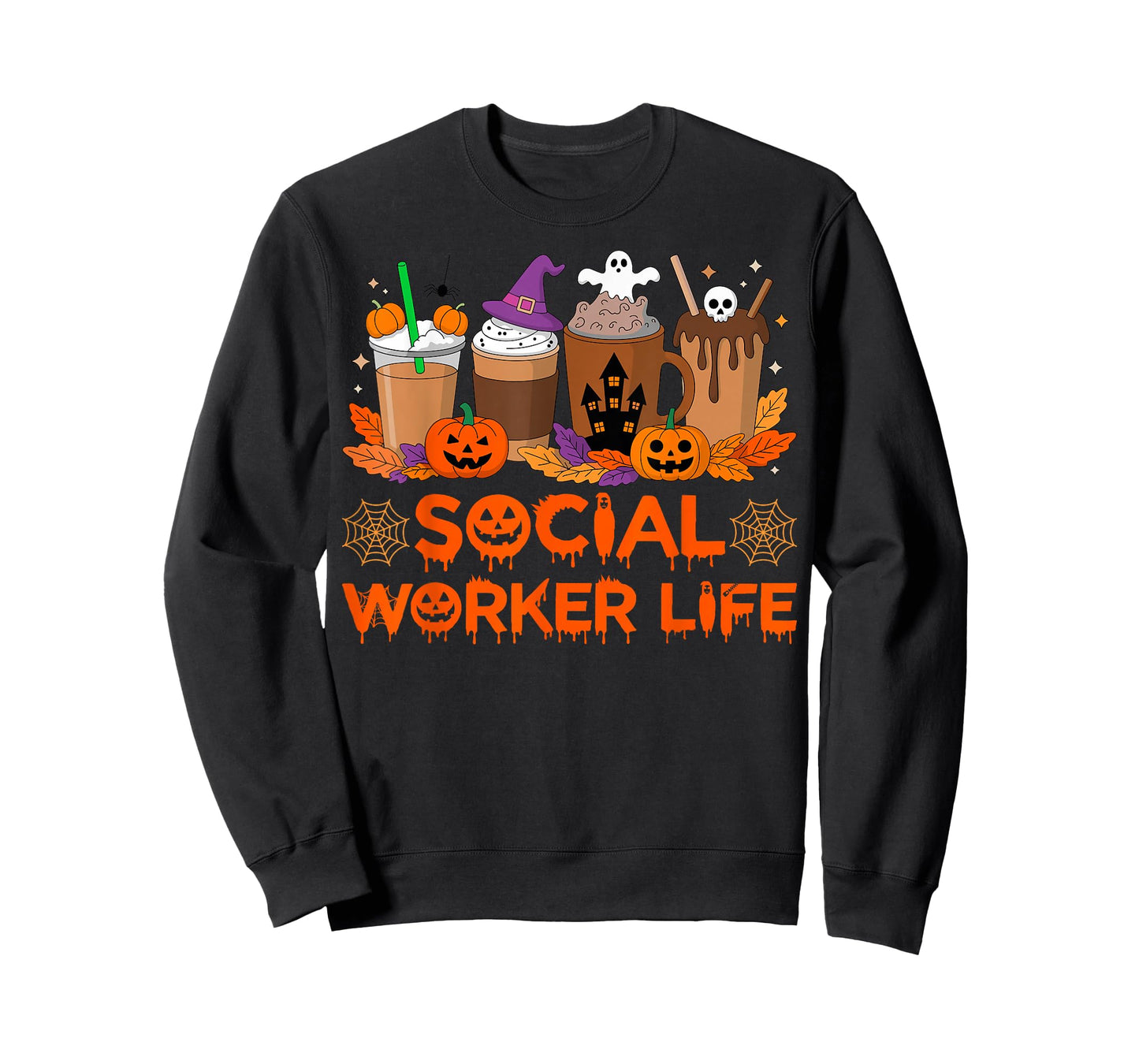 Spooky Social Worker Life Ghost Halloween Costume T-Shirt