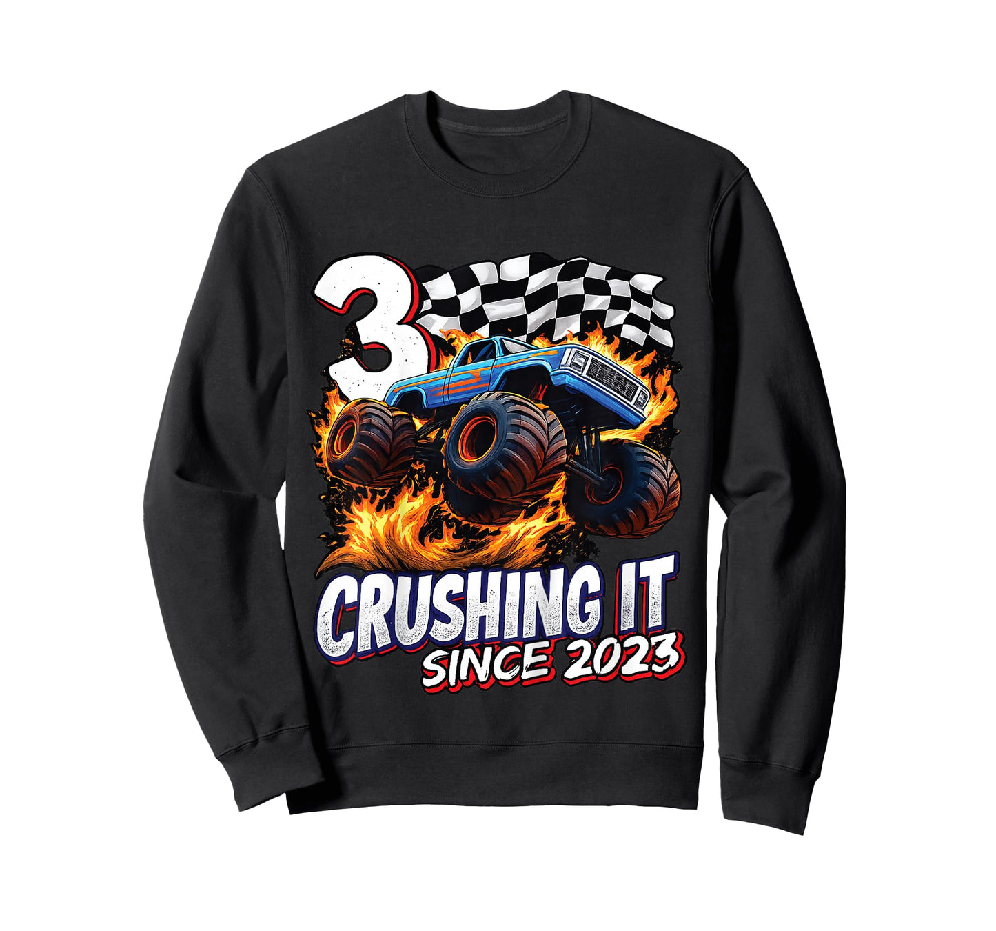 Kids Birthday Monster Truck 3 Year Old Boys 3nd Party Born 2023 T-Shirt