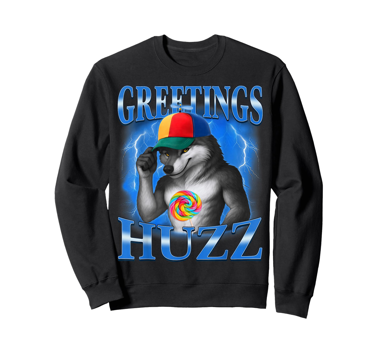 Wolf Meme Greetings Huzz Funny Silly Wolfs Humor T-Shirt