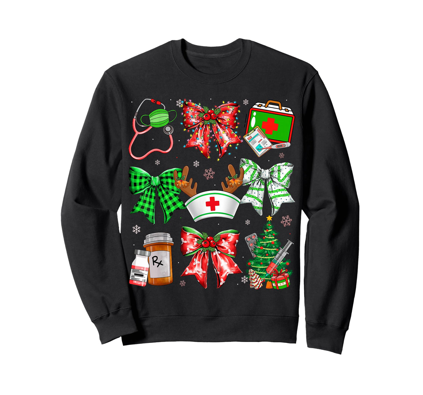 Nurse Coquette Bow Stethoscope Christmas Nursing Xmas PJs T-Shirt