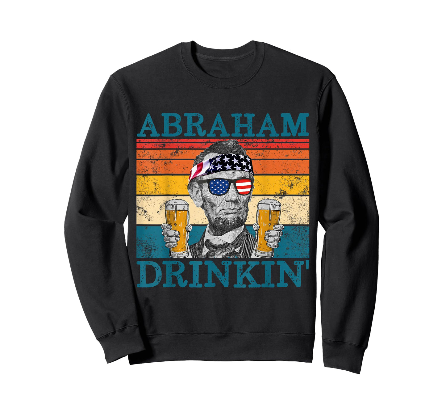 Abraham Drinkin' Retro Drinking President Abraham Lincoln T-Shirt
