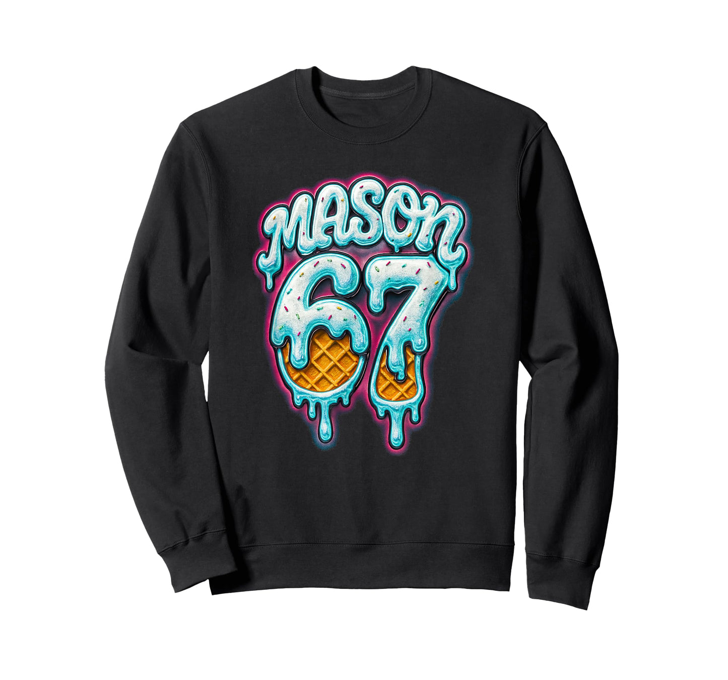 Mason 67 Ice Cream Drip Six Seven Meme 6 7 Teen Boys Kids T-Shirt