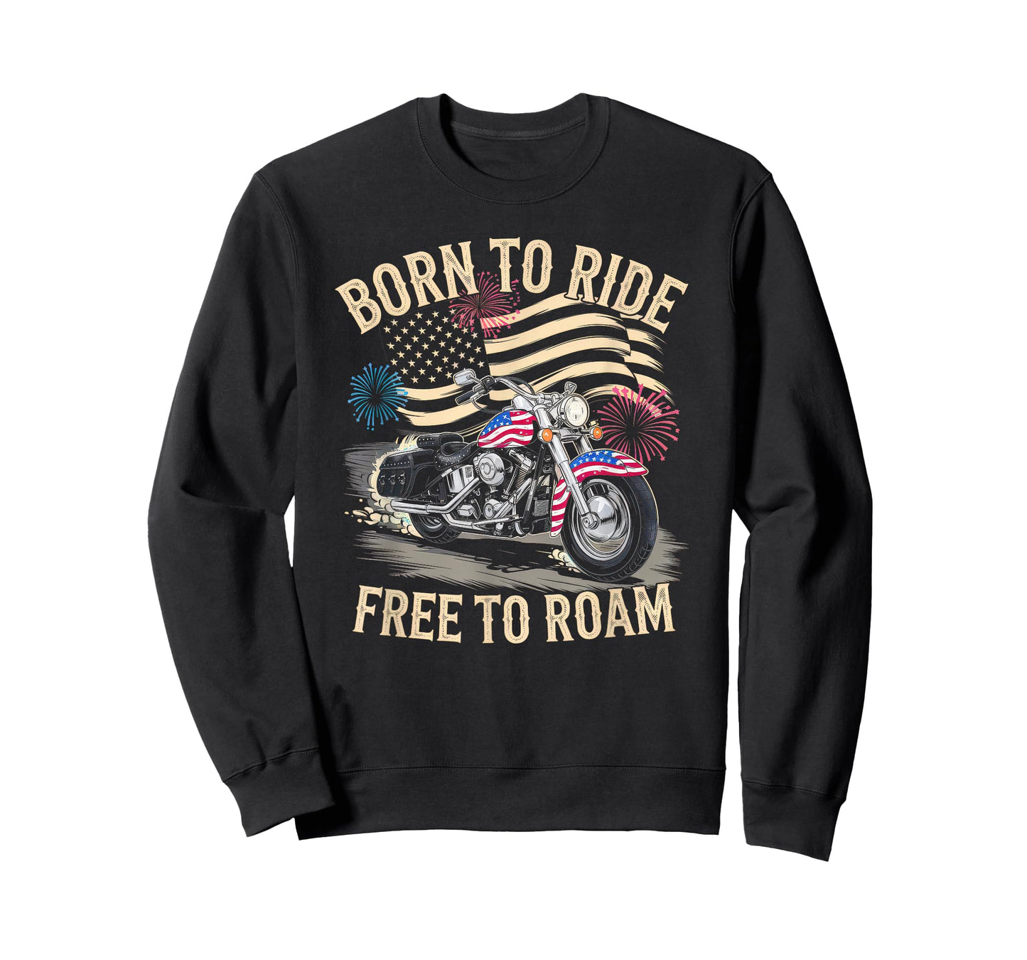 American Flag Motorcycle Tshirt USA Flag Biker Retro T-Shirt