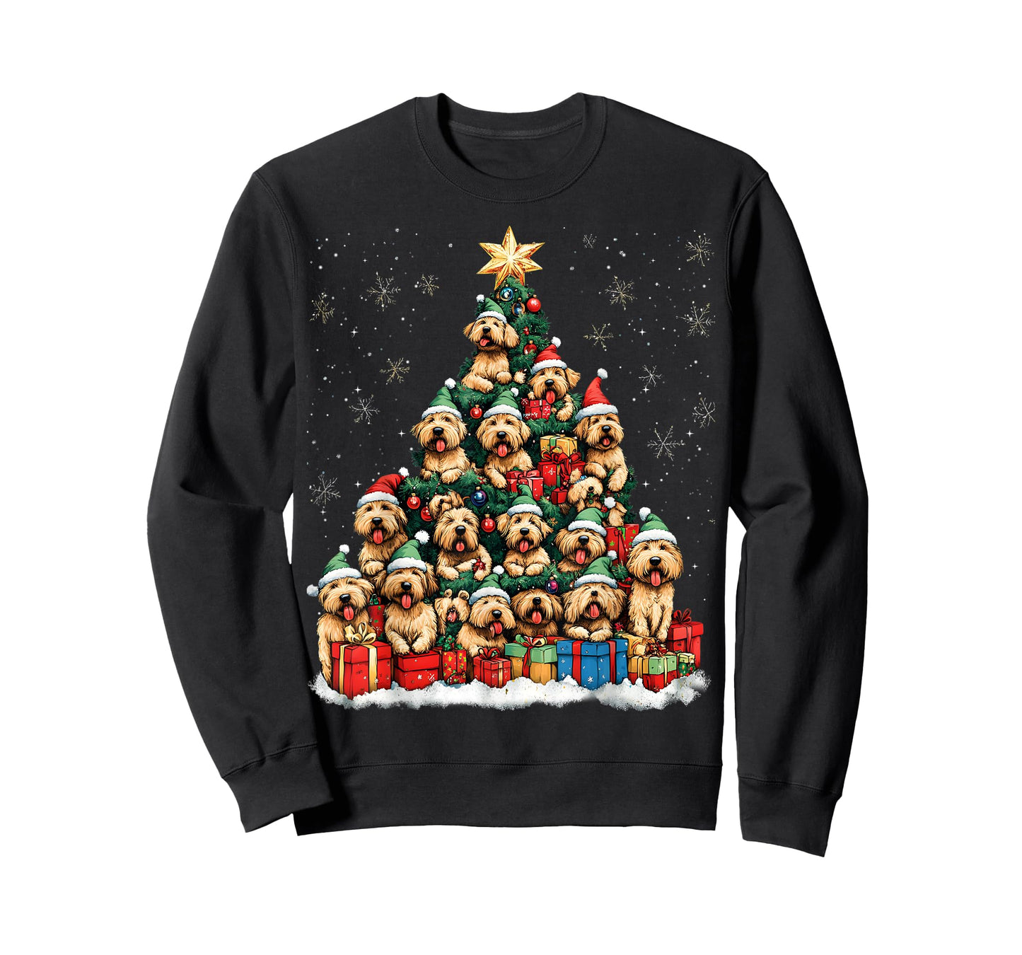 Soft Coated Wheaten Terrier Christmas Tree Dog Santa Dogmas Men Women Kids T-Shirt