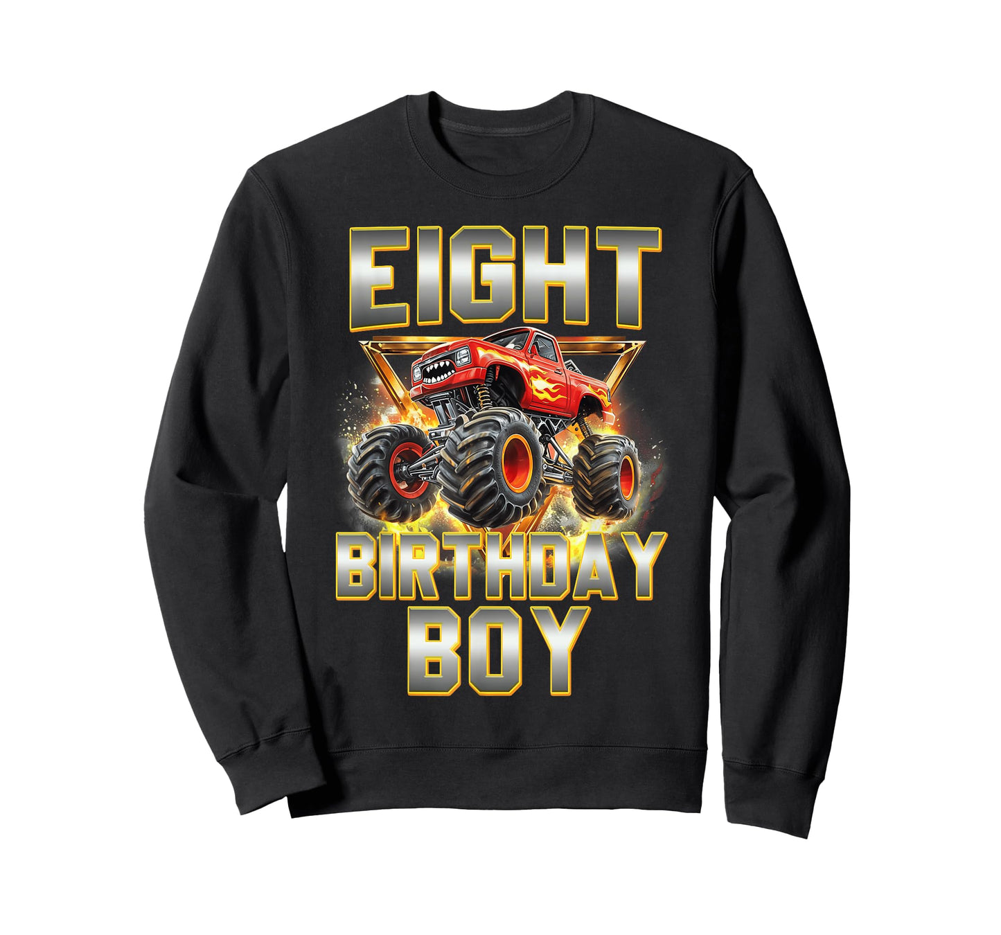 I'm Eight Year Old 8th Birthday Boy Monster Truck Are My Jam T-Shirt