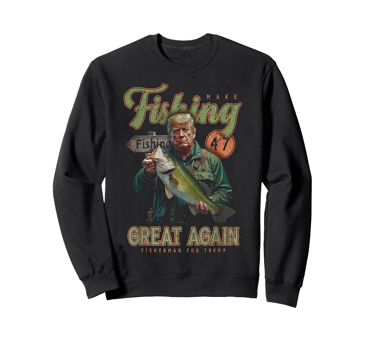 Make Fishing Great Again Funny Bass Fishing Donald Trump T-Shirt