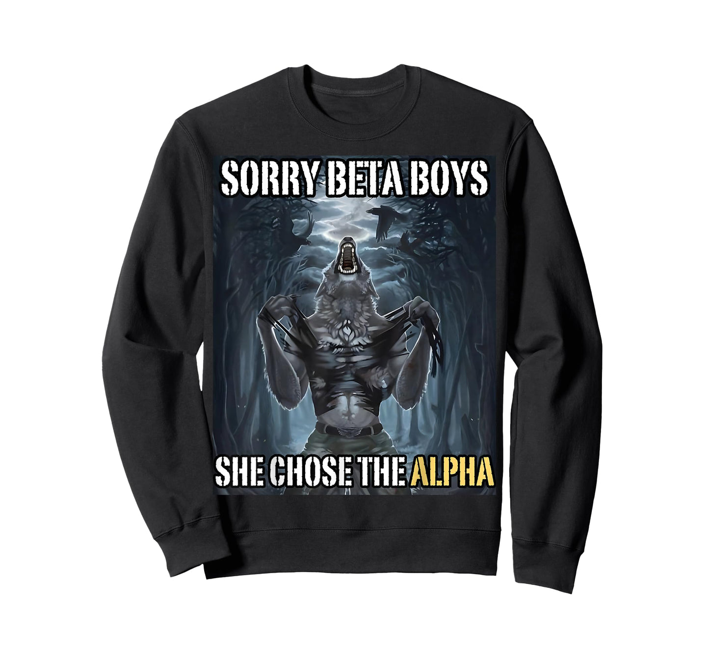 Sorry Beta Boys She Chose The Alpha Funny Alpha Wolf Meme T-Shirt