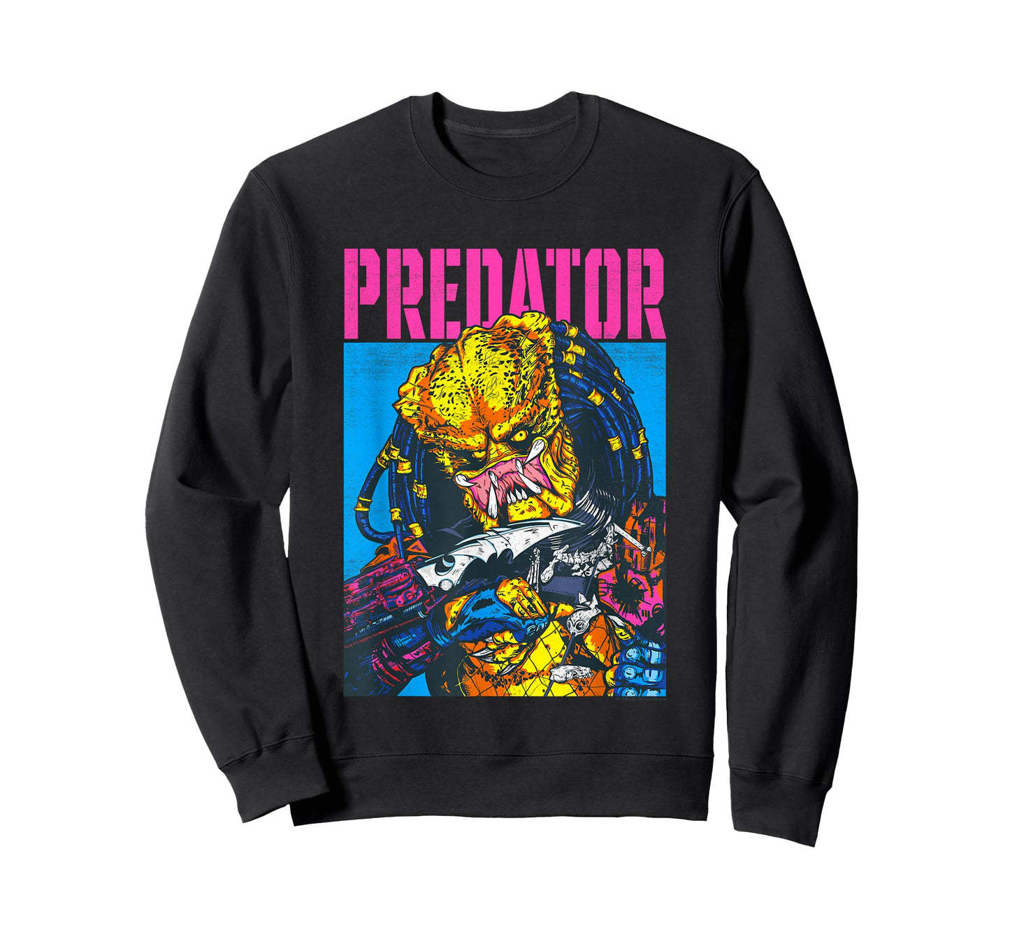 Aliens Iconic Epic Predator Retro Comic Big Chest Portrait T-Shirt