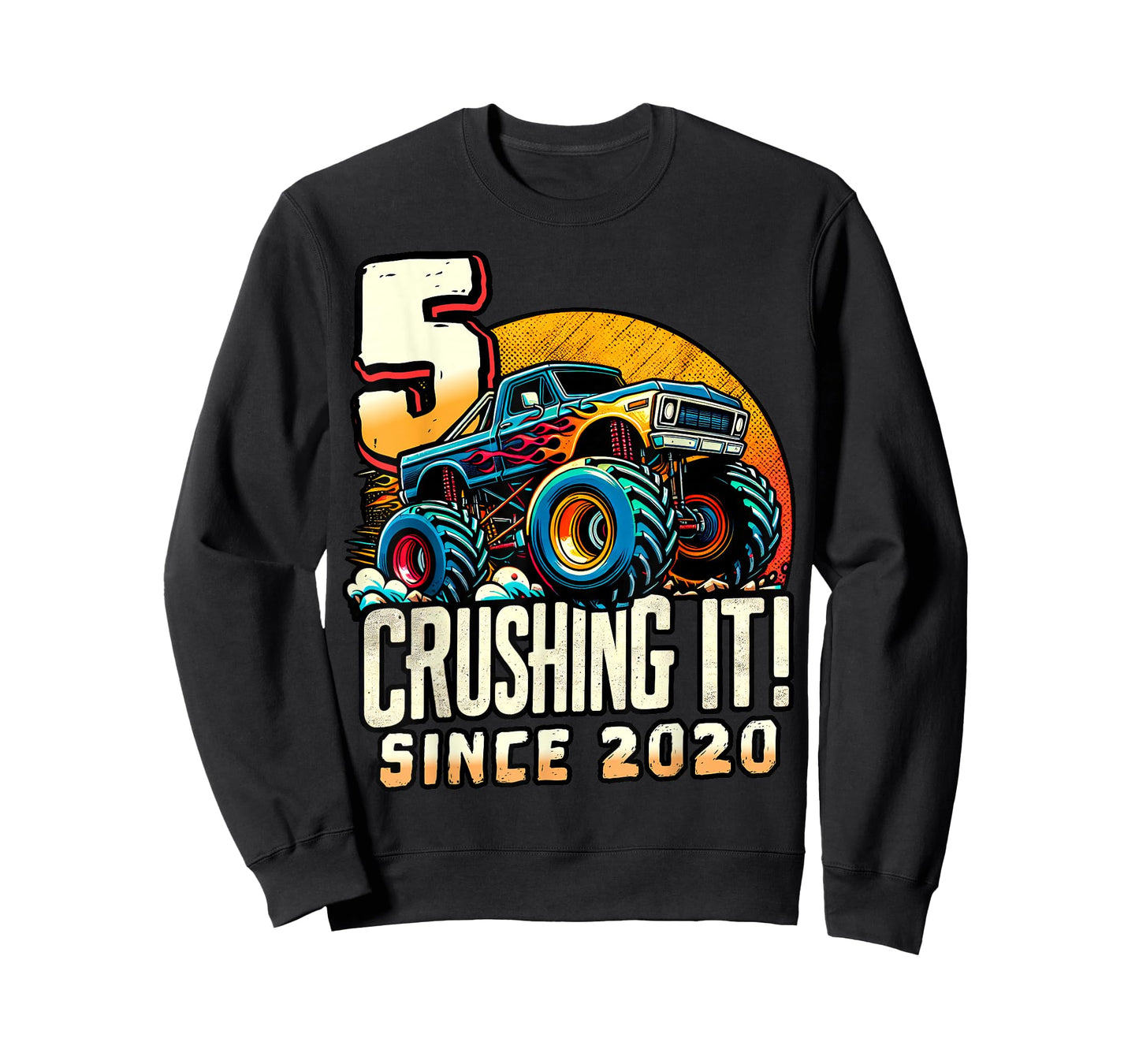 Birthday Monster Truck 5 year Old Boys 5th Party Born 2020 T-Shirt