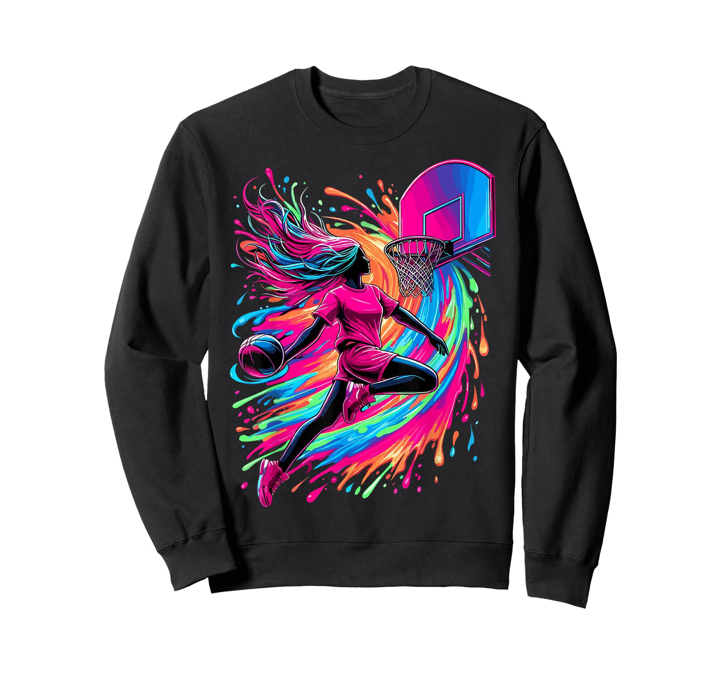 Basketball Girl Colorful T-Shirt
