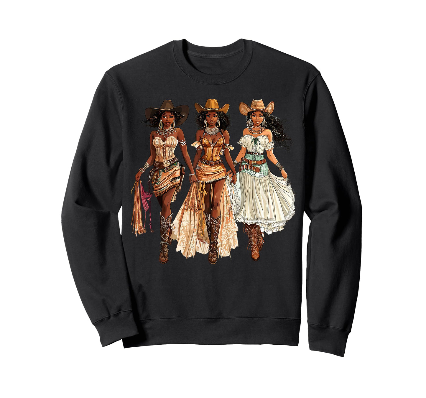 Black African American Cowgirl Western Country Texas Rodeo T-Shirt