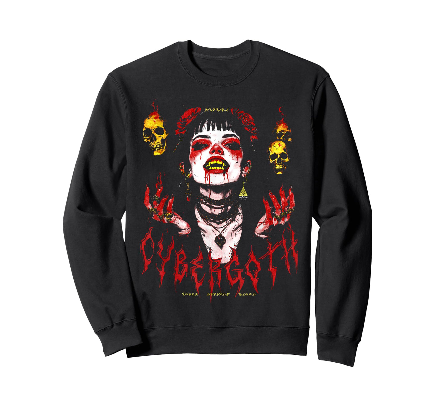 Cybergoth Creepy Anime Gothic Vampire Alt Goth Grunge Punk T-Shirt