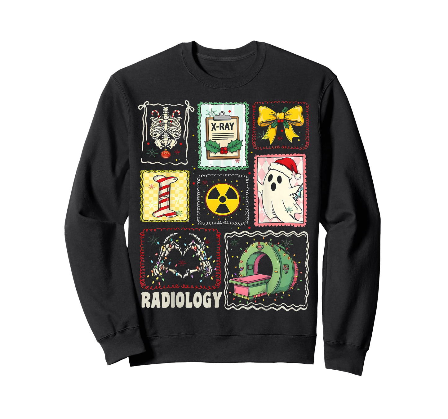 Stamp Ghost Xray Tech Radiology Squad Rad Tech Christmas T-Shirt